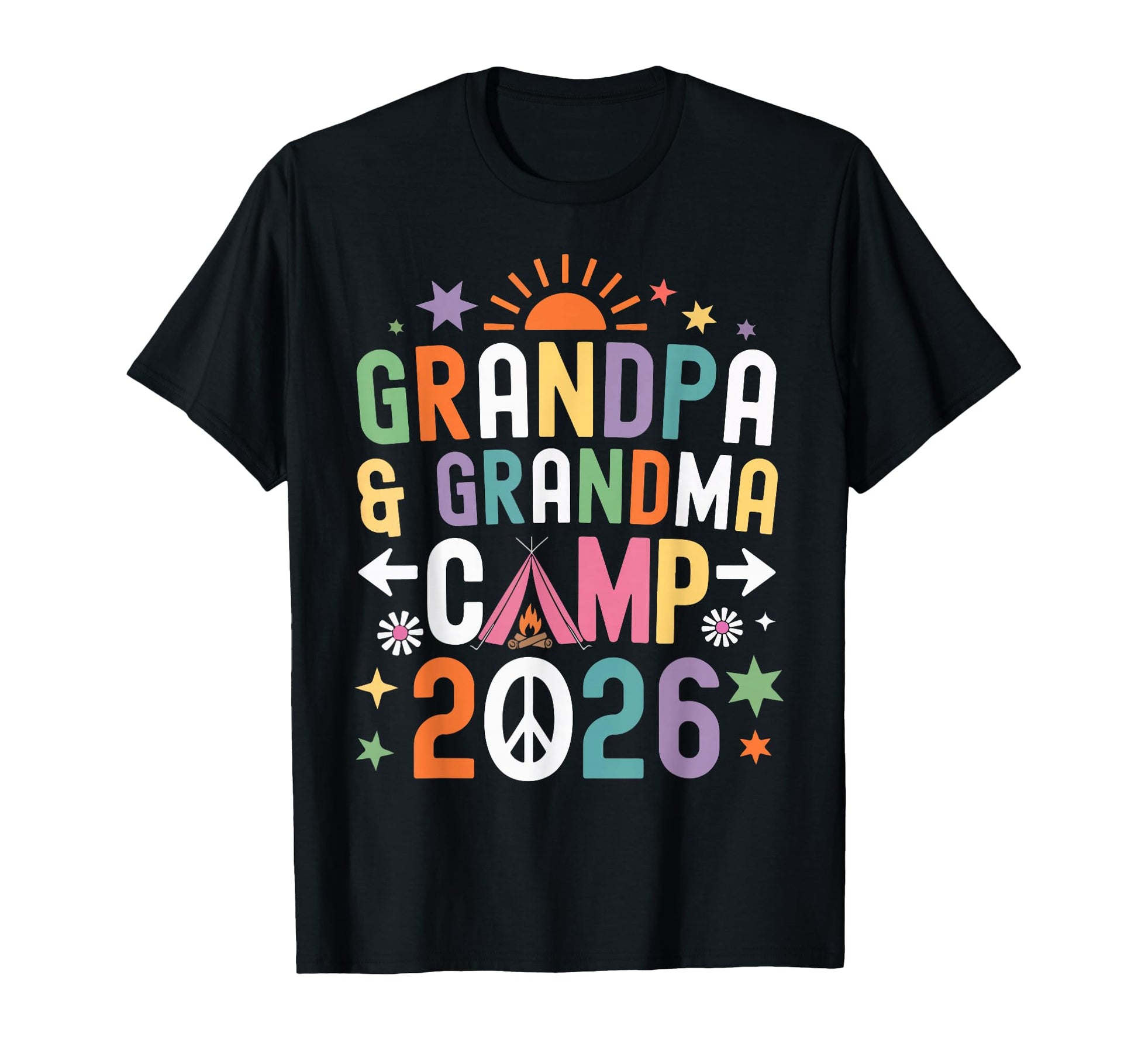 Grandpa And Grandma Camp 2026 Family T-Shirt - Novelty Apparel for Adults - T-Shirt, Sweatshirt, Hoodie