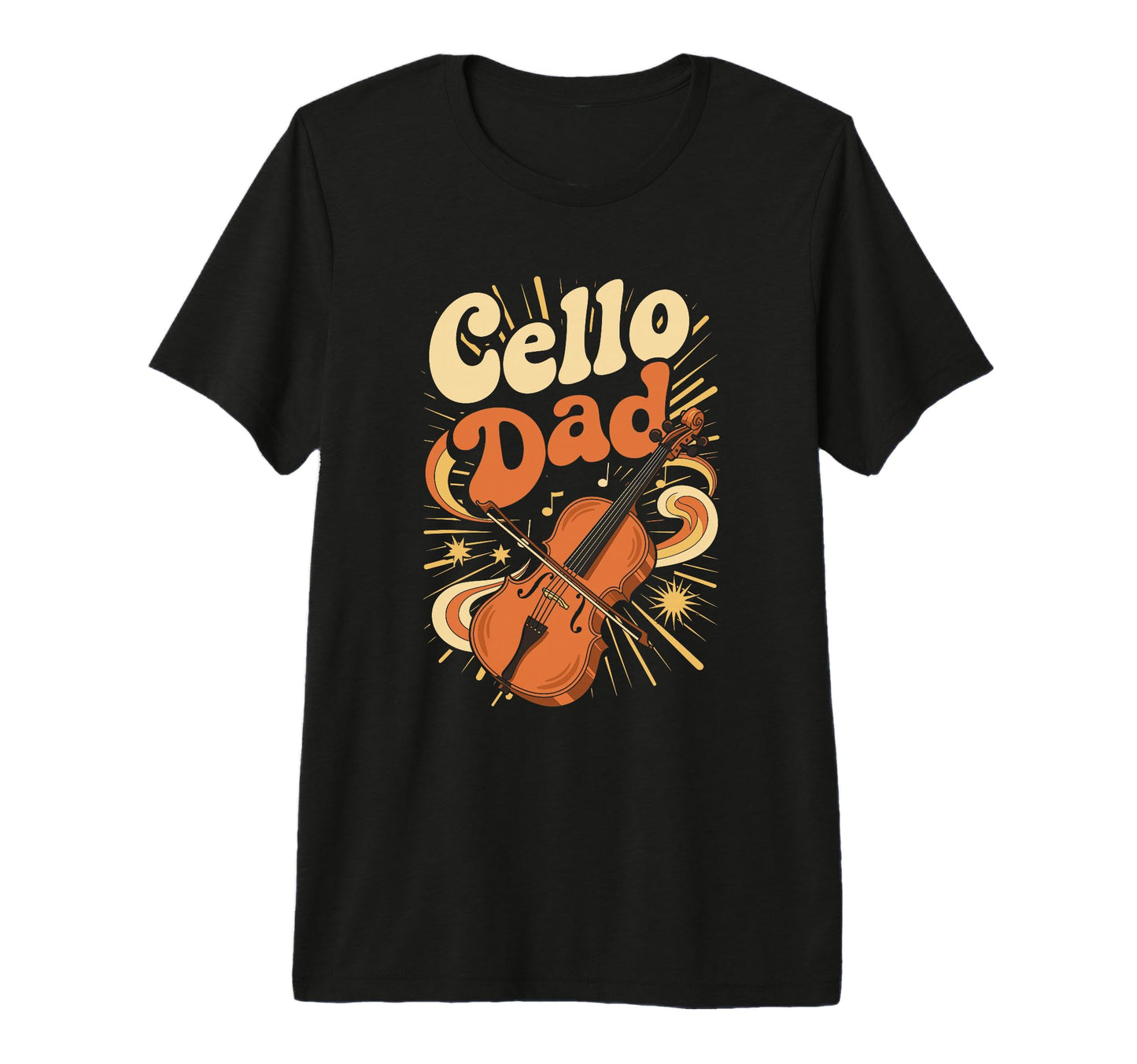 Mens Cello Dad Fathers Day Orchestra T-Shirt - Custom Art Print for Adults - T-Shirt, Sweatshirt, Hoodie