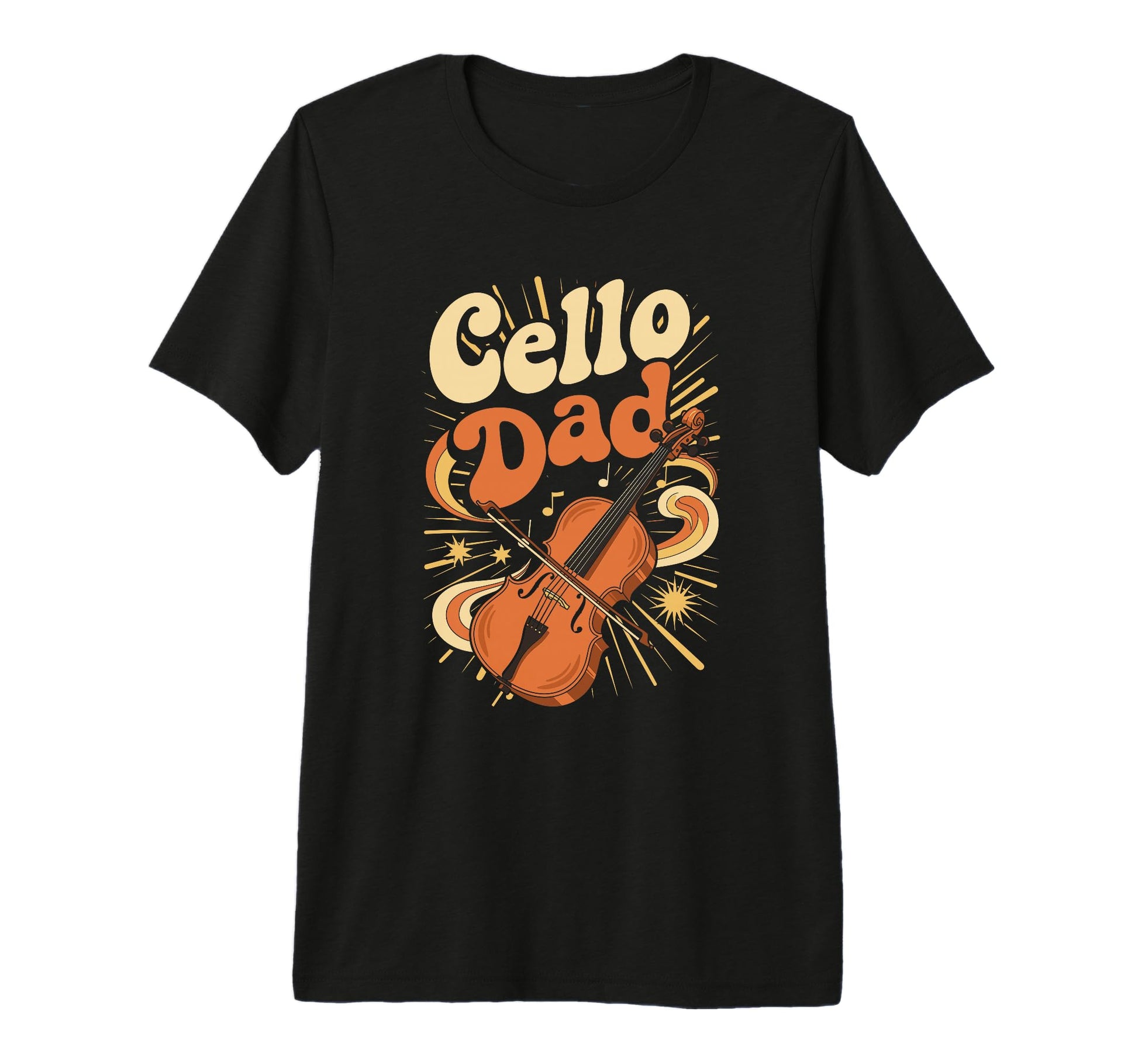 Mens Cello Dad Fathers Day Orchestra T-Shirt - Custom Art Print for Adults - T-Shirt, Sweatshirt, Hoodie