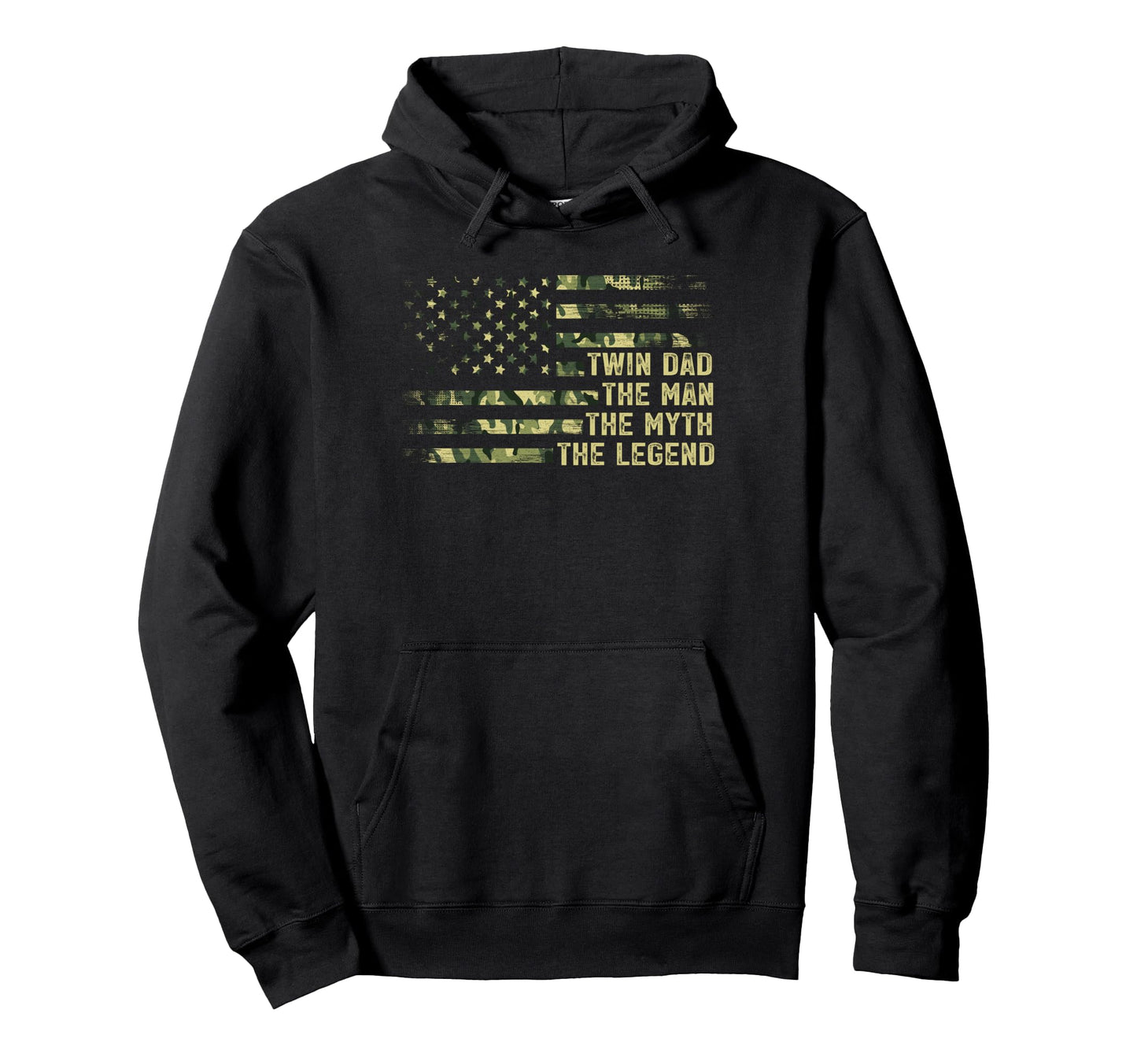 Twin Dad Camo Usa Flag Twin Dad Myth Hoodie - Minimalist Print Unisex - T-Shirt, Sweatshirt, Hoodie