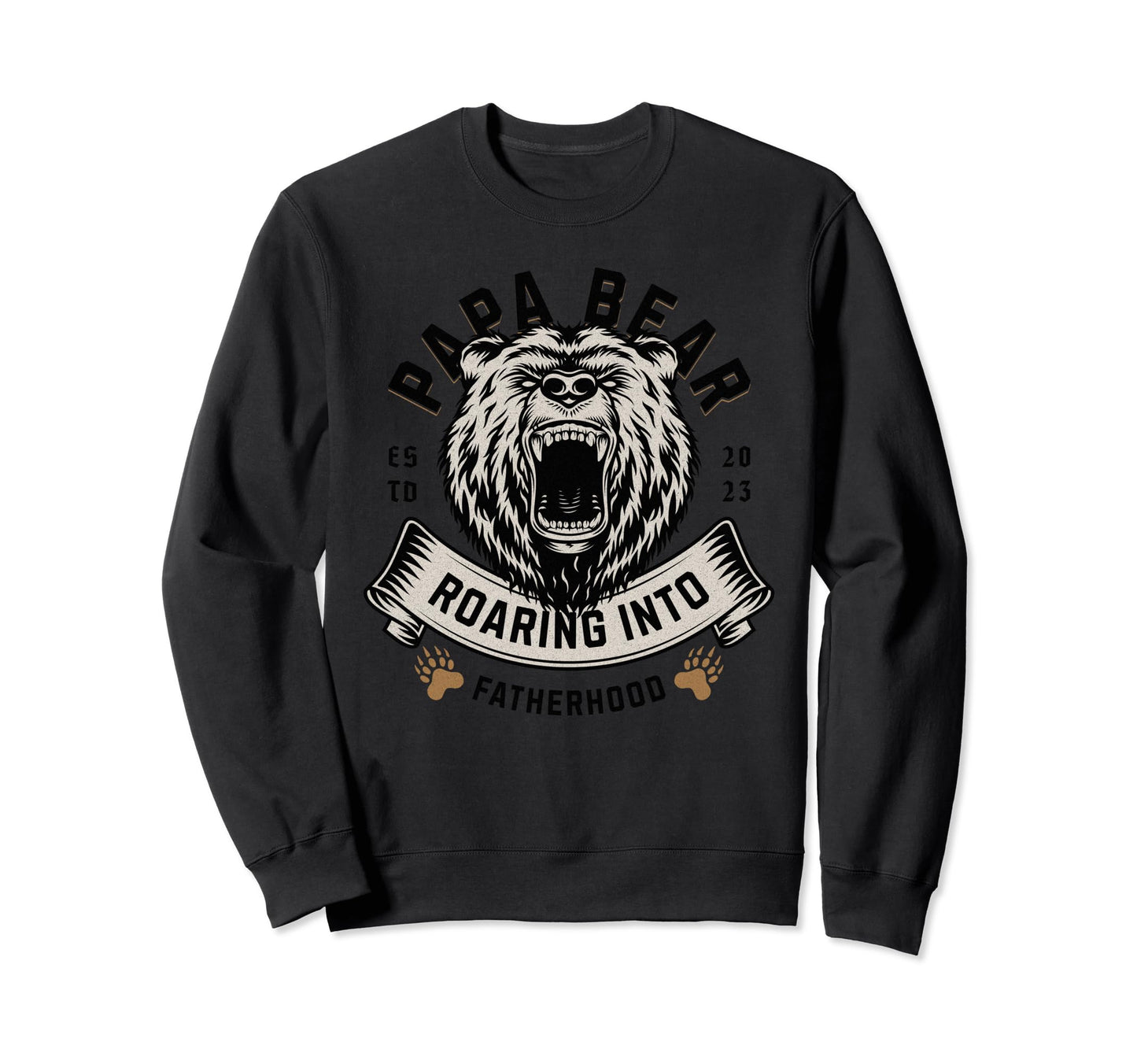 Papa Bear Roaring Grizzly Proud Sweatshirt - Aesthetic Graphic for Adults - T-Shirt, Sweatshirt, Hoodie