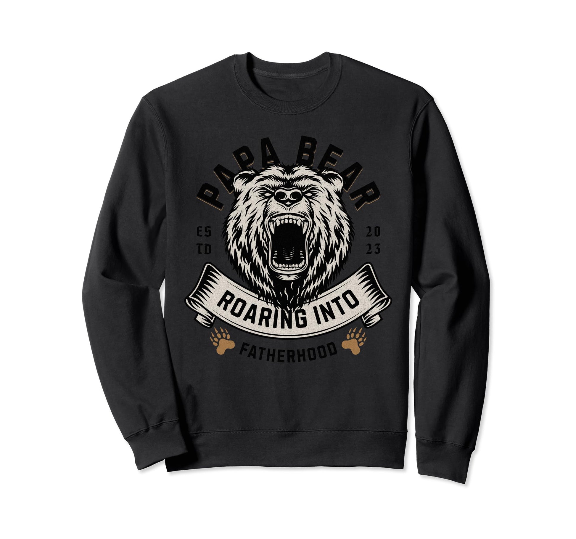 Papa Bear Roaring Grizzly Proud Sweatshirt - Aesthetic Graphic for Adults - T-Shirt, Sweatshirt, Hoodie