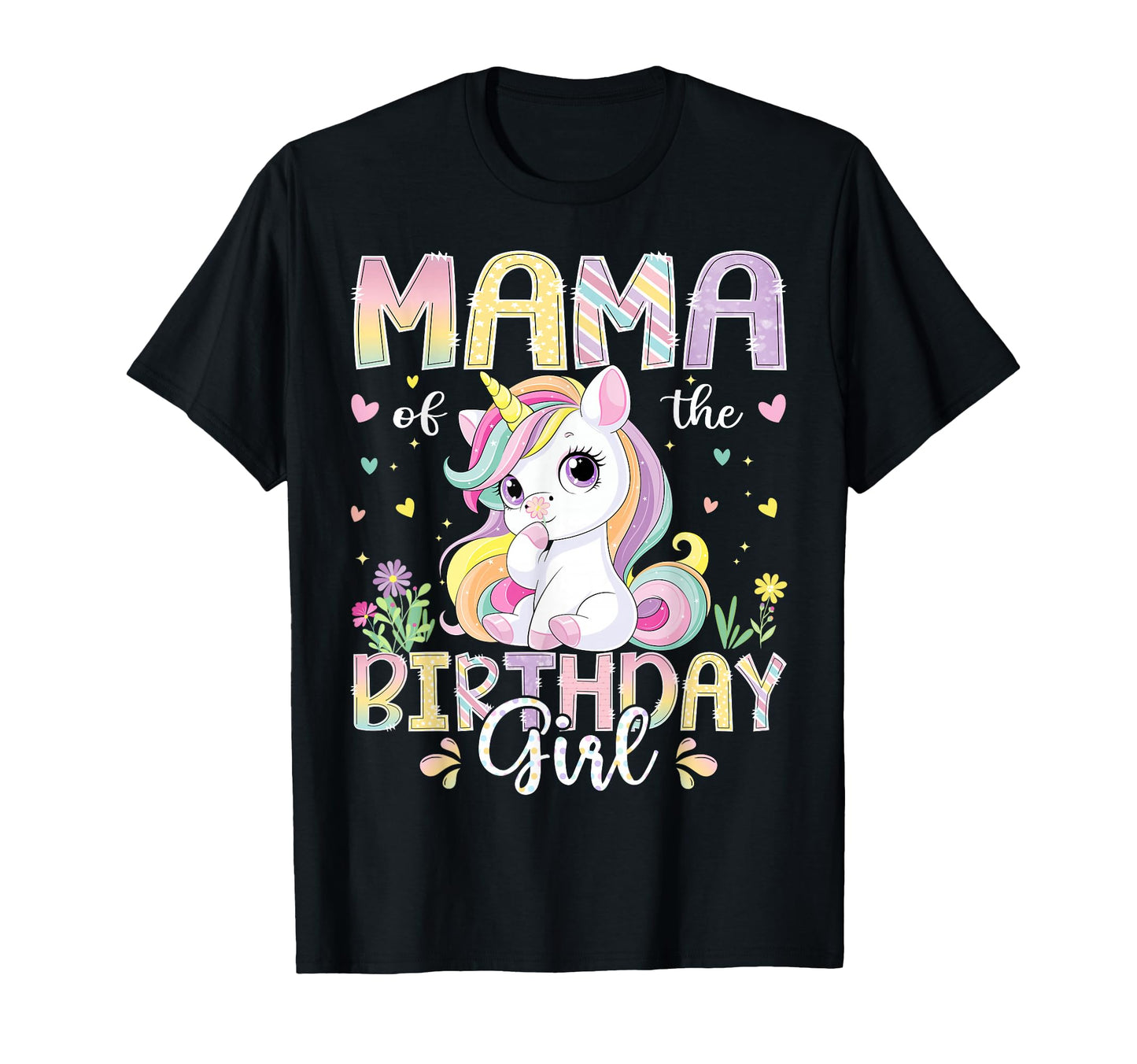 Mama Birthday Kawaii Unicorn Family T-Shirt - Graphic Print for Adults - T-Shirt, Sweatshirt, Hoodie