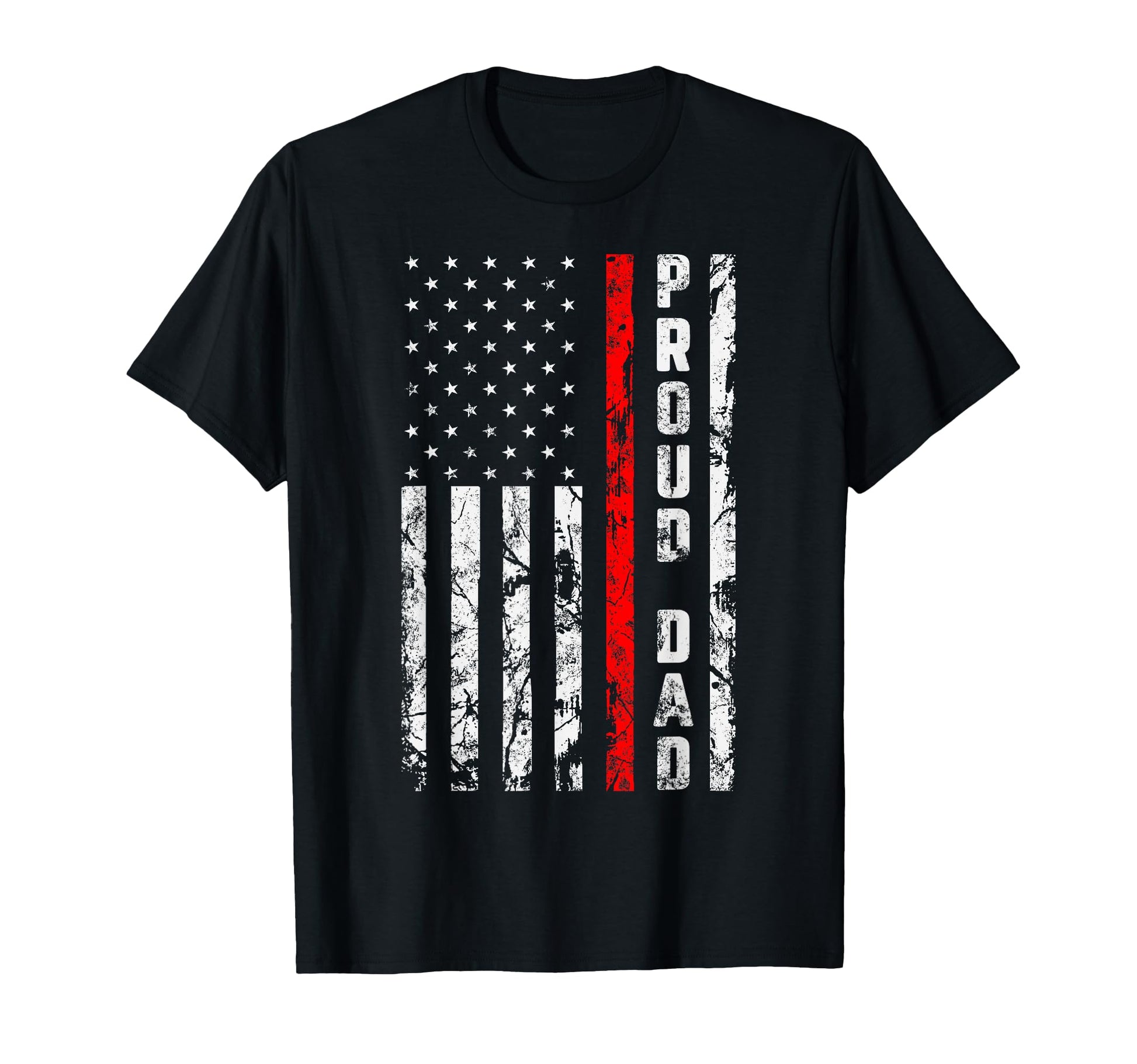 Proud Dad Firefighter Gift Patriotic T-Shirt - Unique Graphic Men Women - T-Shirt, Sweatshirt, Hoodie