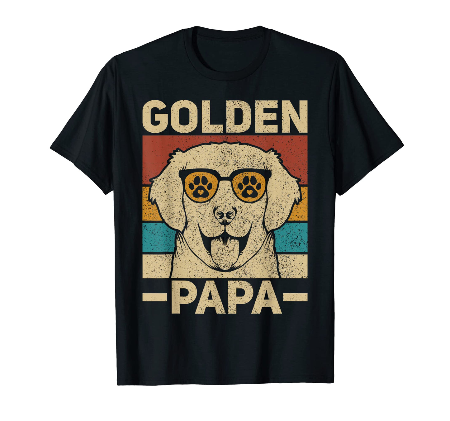 Golden Papa Dog Dad Pet Lover Owner T-Shirt - Trendy Graphic for Adults - T-Shirt, Sweatshirt, Hoodie