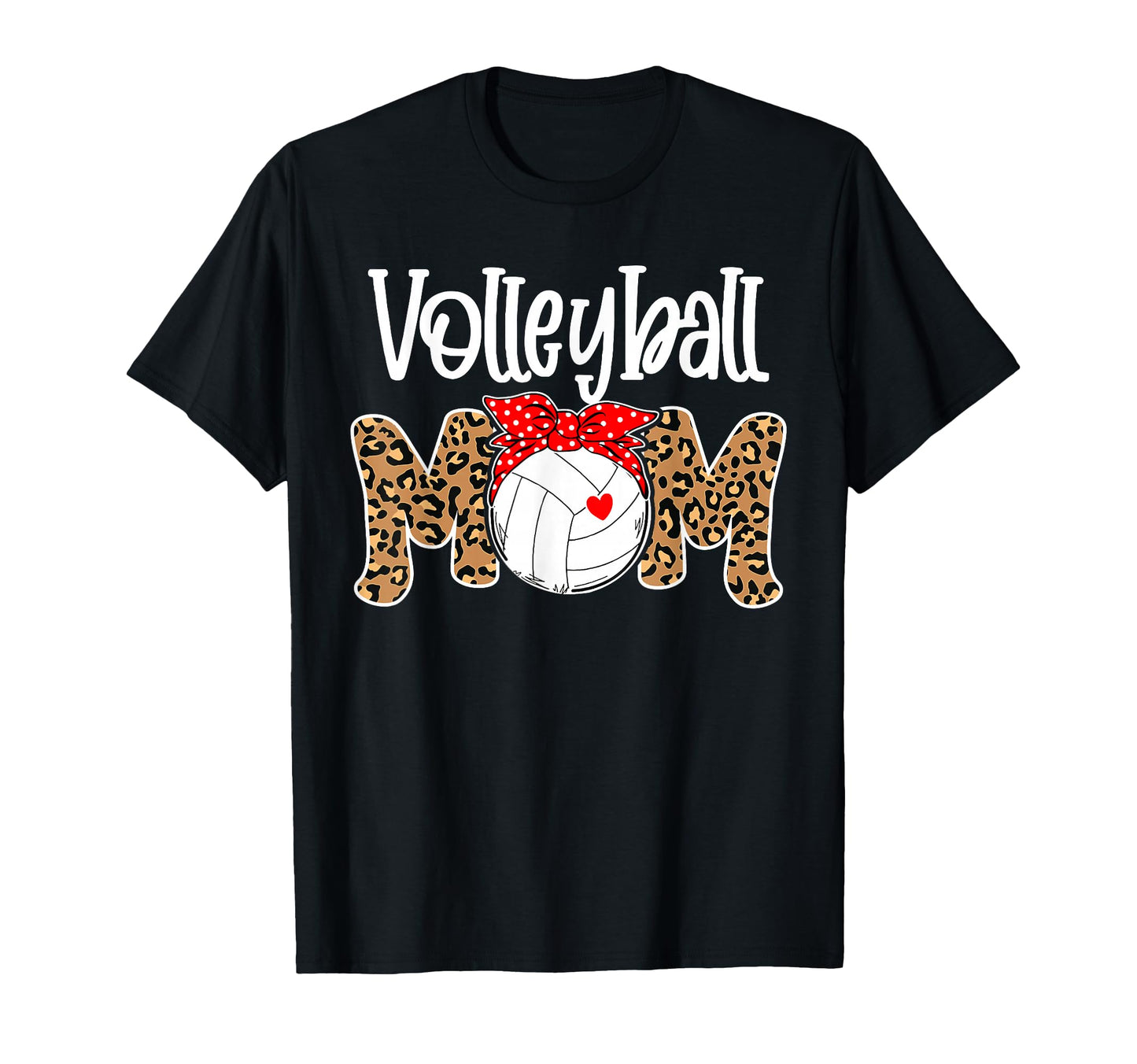Volleyball Mom Leopard Messy Bun T-Shirt - Aesthetic Graphic Men Women - T-Shirt, Sweatshirt, Hoodie