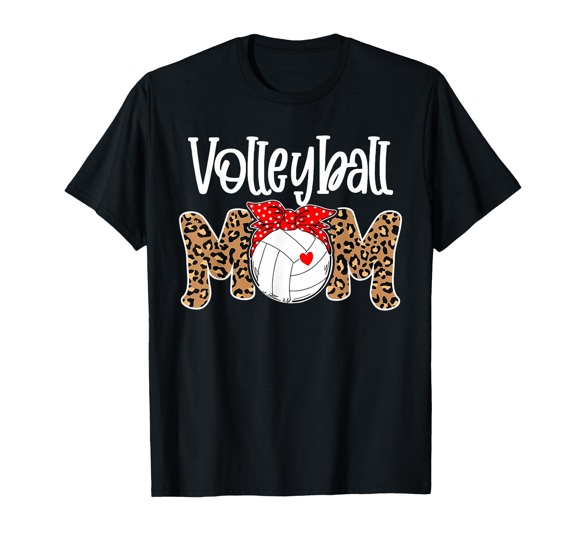 Volleyball Mom Leopard Messy Bun T-Shirt - Aesthetic Graphic Men Women - T-Shirt, Sweatshirt, Hoodie