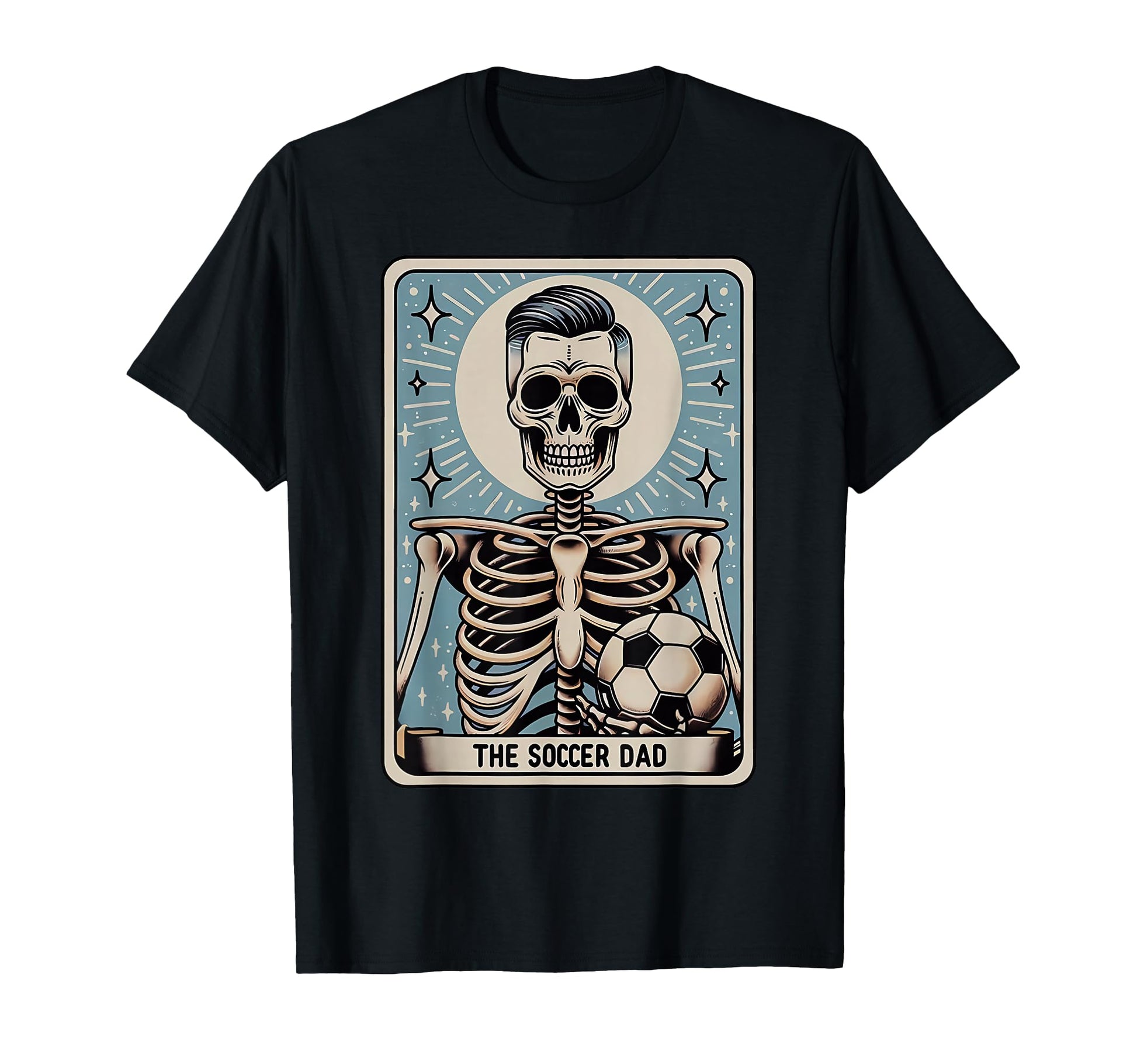 Funny Skeleton Soccer Dad Tarot Card T-Shirt - Minimalist Print for Adults - T-Shirt, Sweatshirt, Hoodie