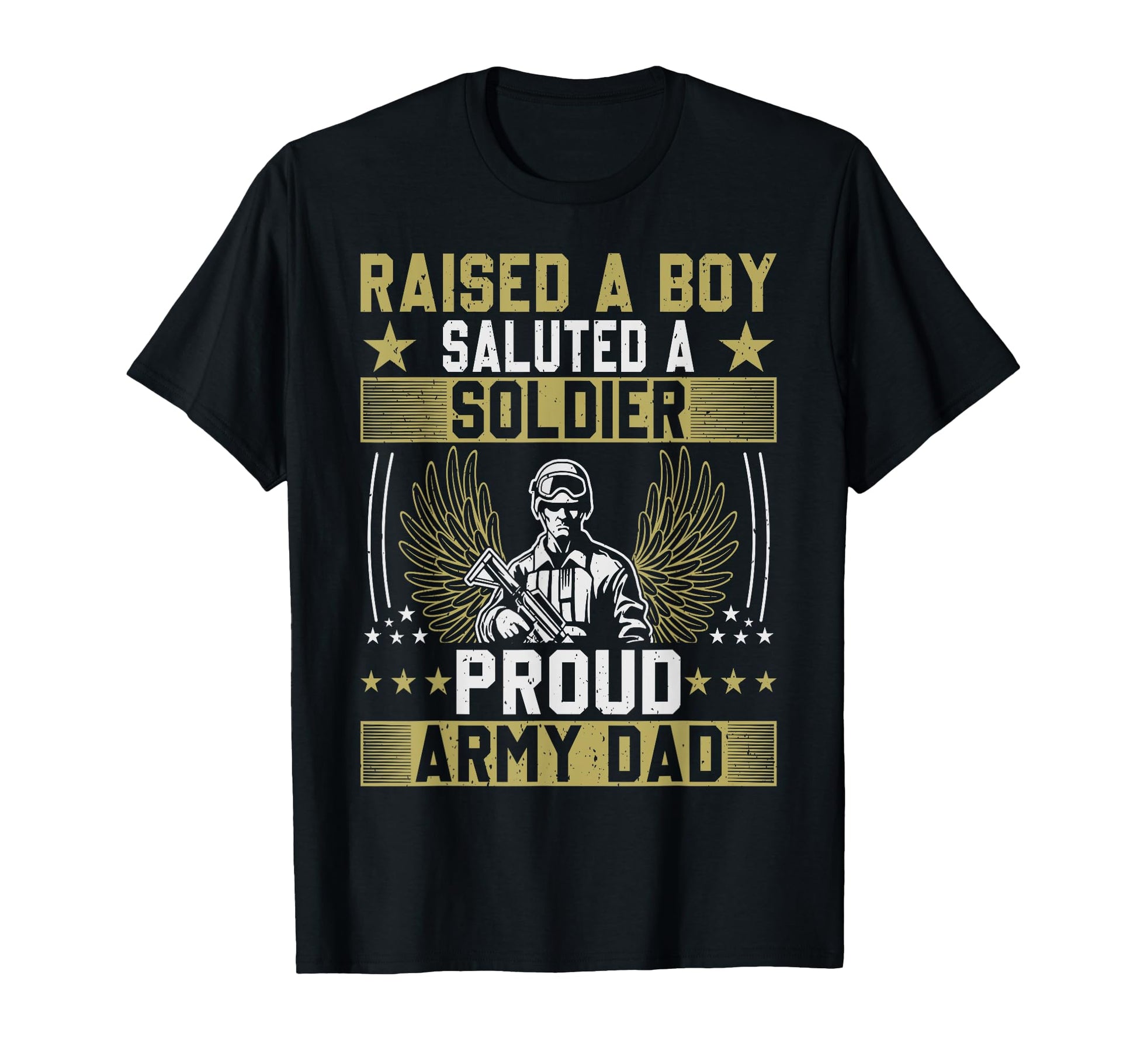 Proud Military Dad American Usa Flag T-Shirt - Novelty Apparel Unisex - T-Shirt, Sweatshirt, Hoodie