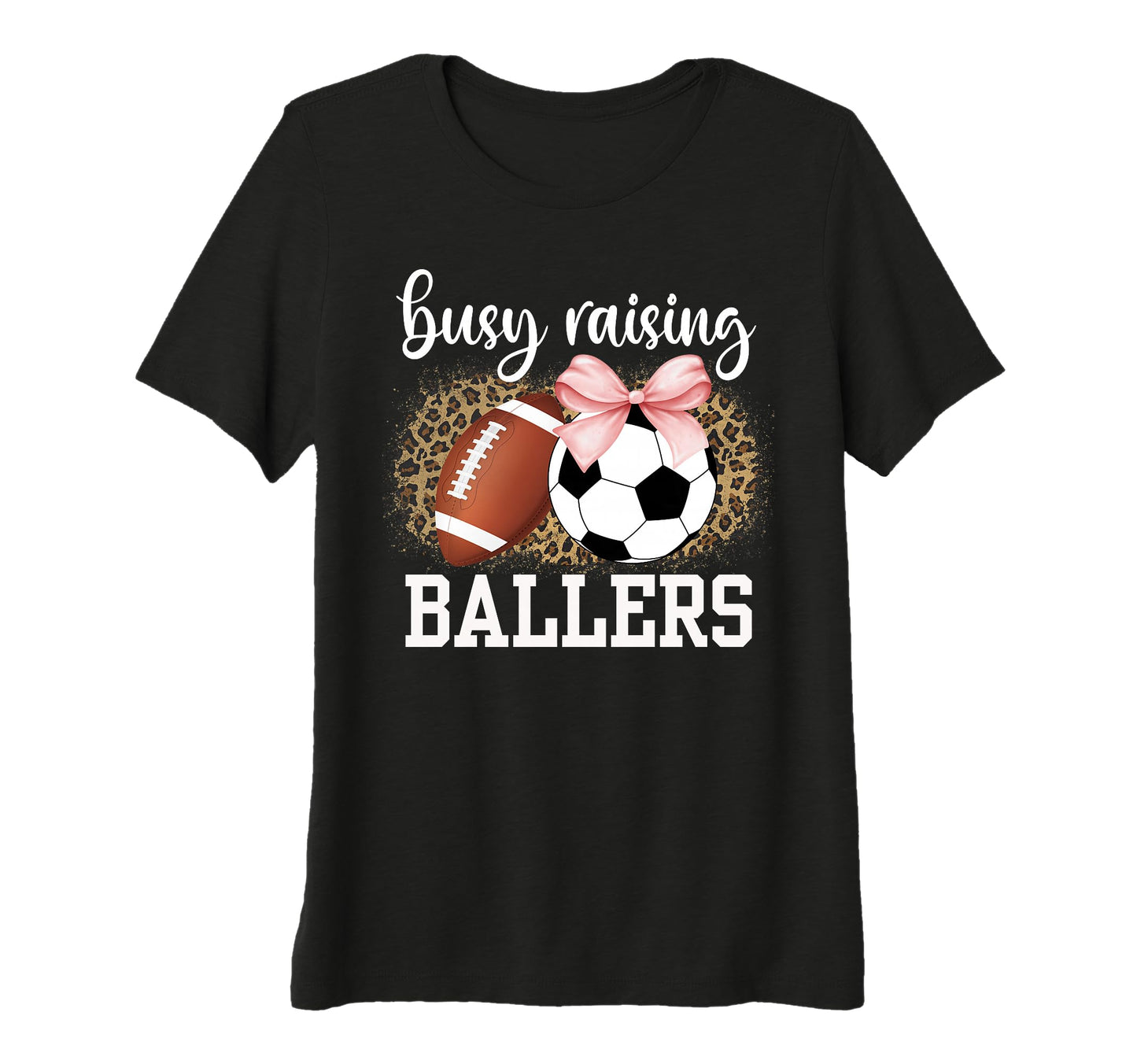 Womens Busy Raising Ballers Soccer T-Shirt - Minimalist Print for Adults - T-Shirt, Sweatshirt, Hoodie