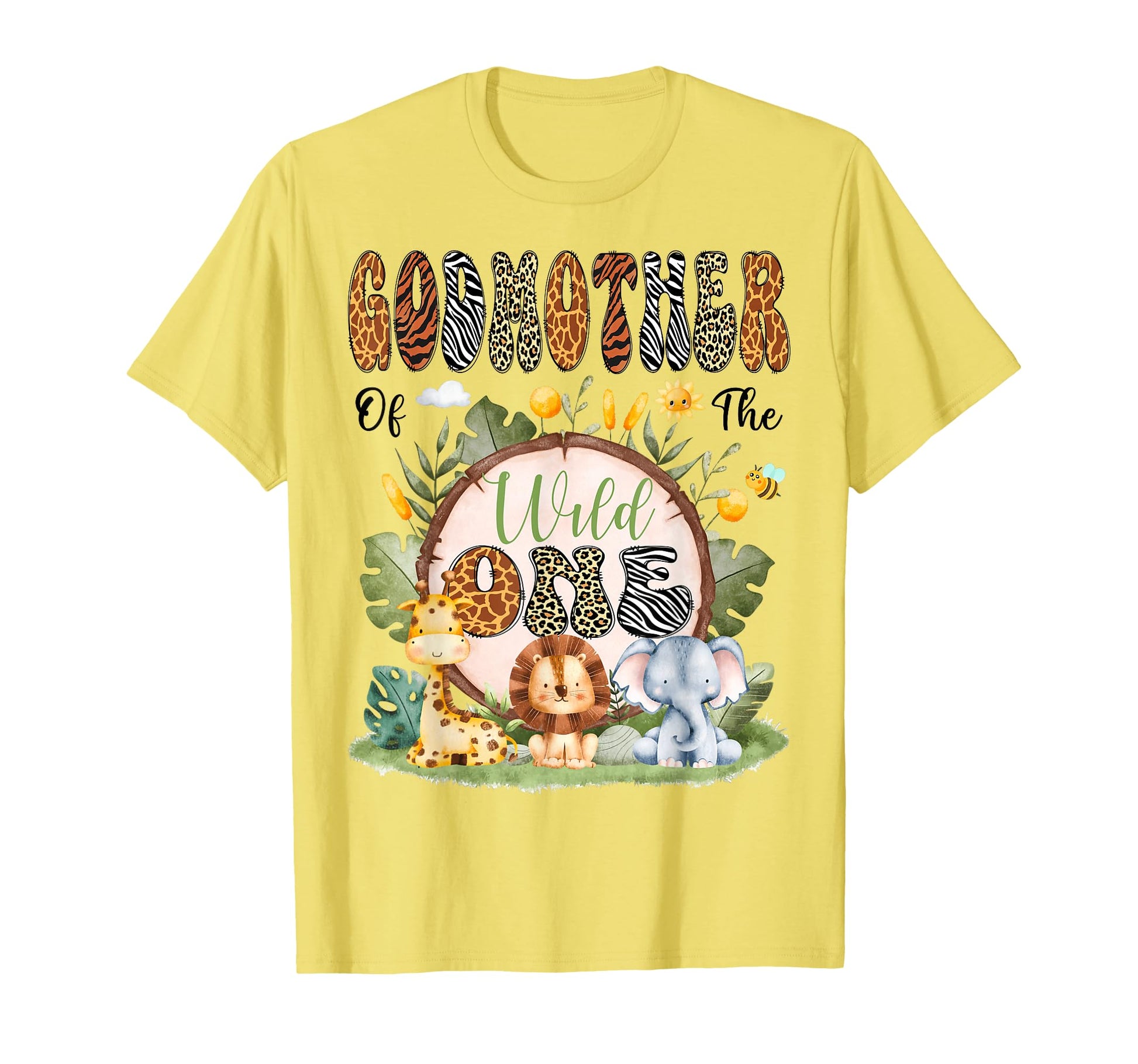 Godmother Wild One First Bday Safari T-Shirt - Aesthetic Graphic Men Women - T-Shirt, Sweatshirt, Hoodie
