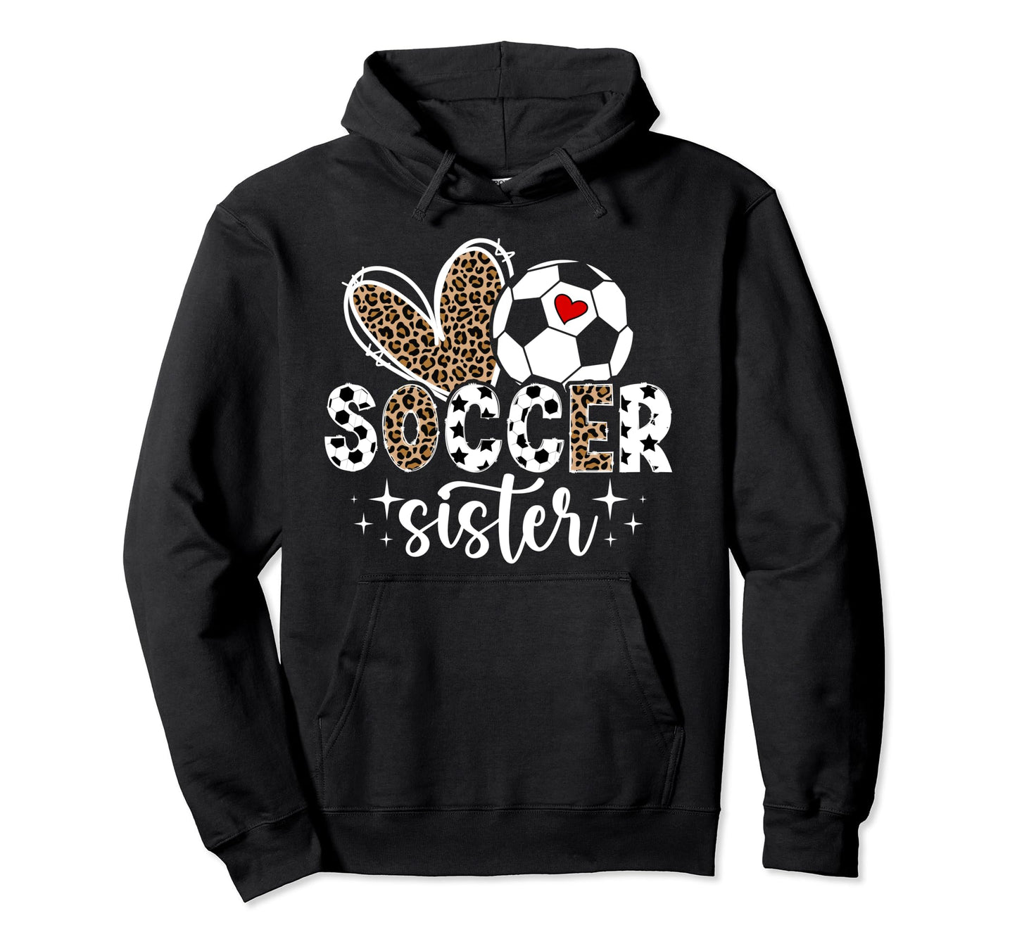 Soccer Sister Soccer Player Heart Hoodie - Aesthetic Graphic for Adults - T-Shirt, Sweatshirt, Hoodie