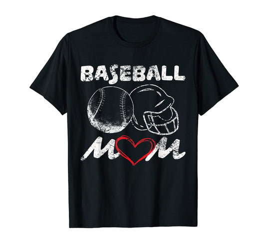 Baseball Mom Heart Mommy Softball T-Shirt - Trendy Graphic for Adults - T-Shirt, Sweatshirt, Hoodie