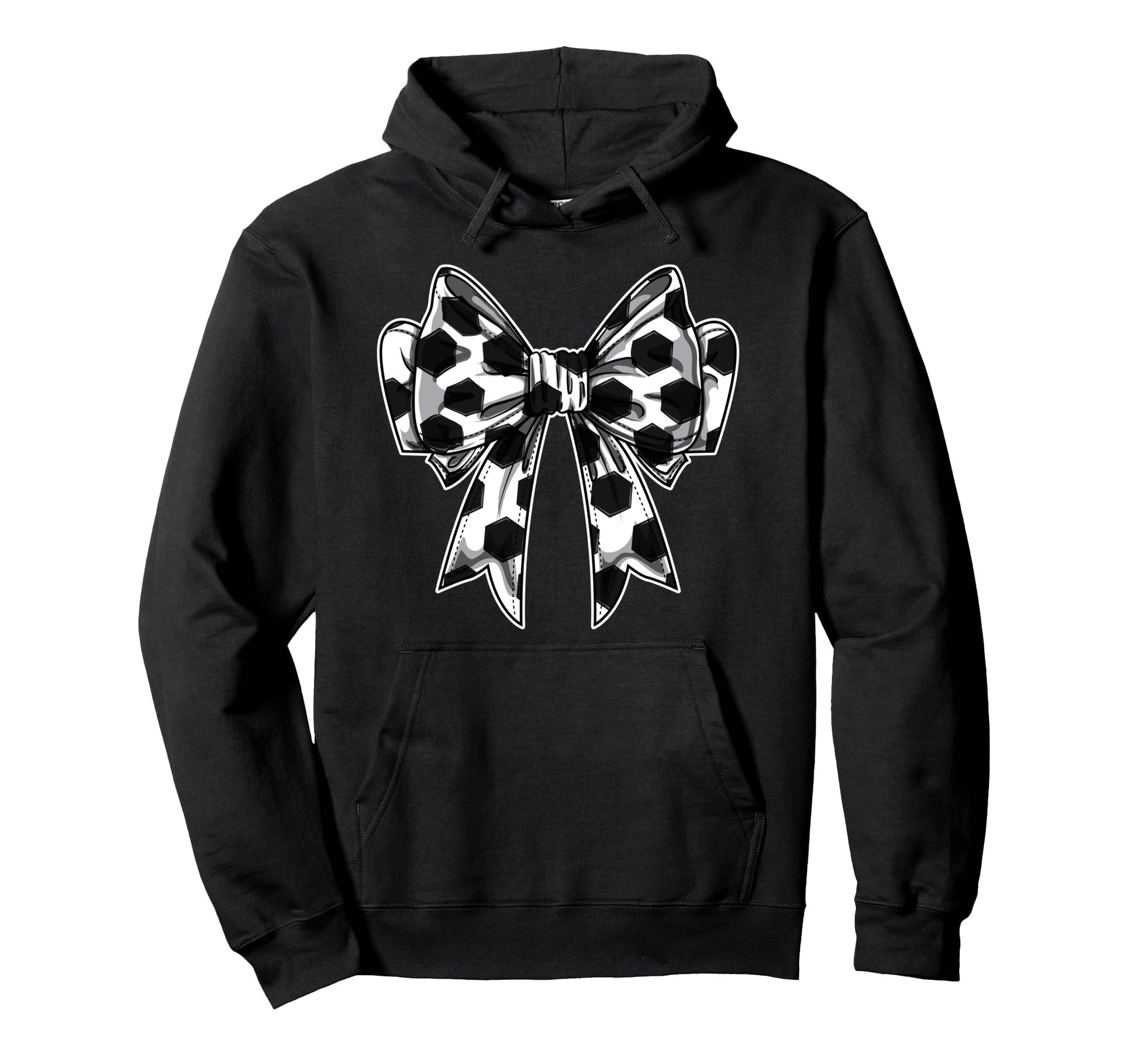 Soccer Ball Coquette Bow Game Day Soccer Hoodie - Streetwear Style Unisex - T-Shirt, Sweatshirt, Hoodie