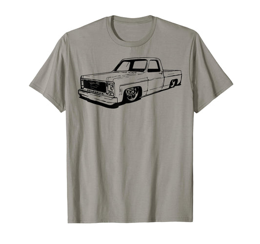 73 87 Mini C10 Truck Slammed Dad T-Shirt - Aesthetic Graphic for Adults - T-Shirt, Sweatshirt, Hoodie