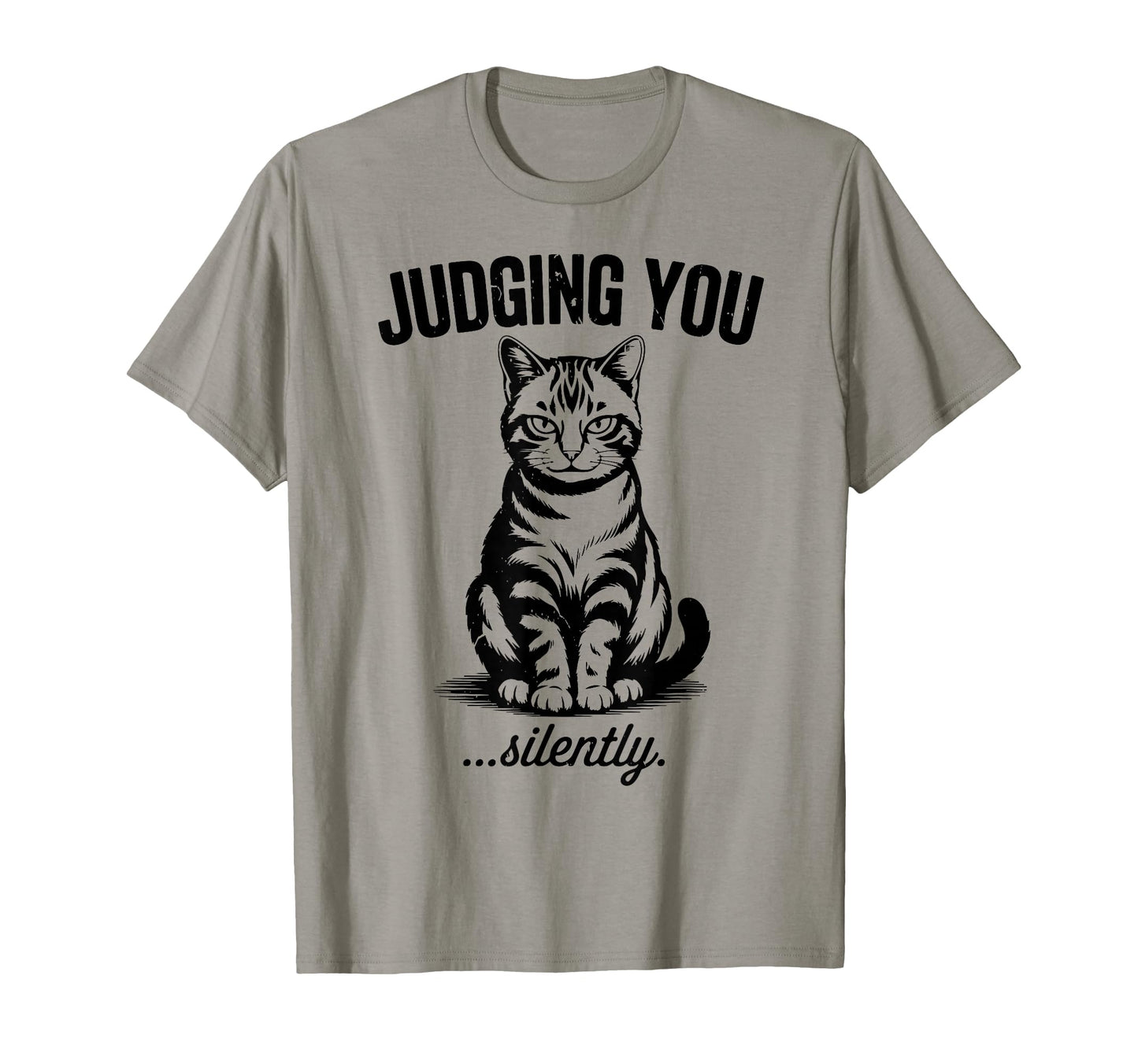 Funny Cat Silently Judging You Tabby Cat T-Shirt - Graphic Print Unisex - T-Shirt, Sweatshirt, Hoodie