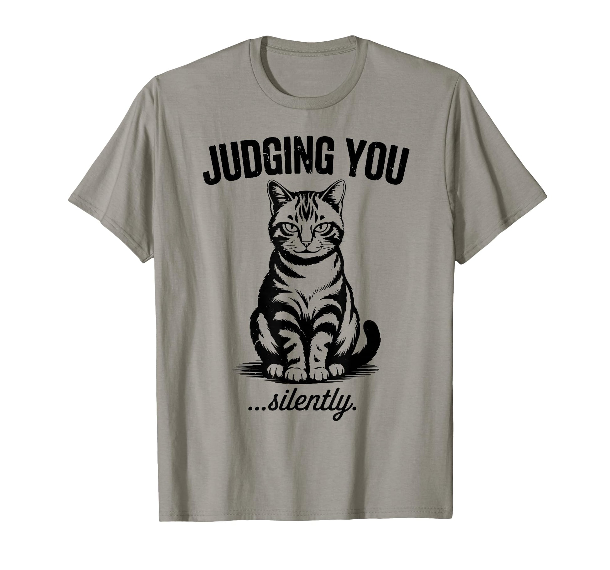 Funny Cat Silently Judging You Tabby Cat T-Shirt - Graphic Print Unisex - T-Shirt, Sweatshirt, Hoodie