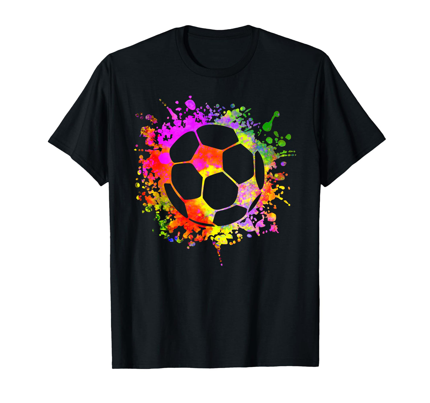 Soccer Ball Watercolor Paint T-Shirt - Casual Everyday Wear Men Women - T-Shirt, Sweatshirt, Hoodie