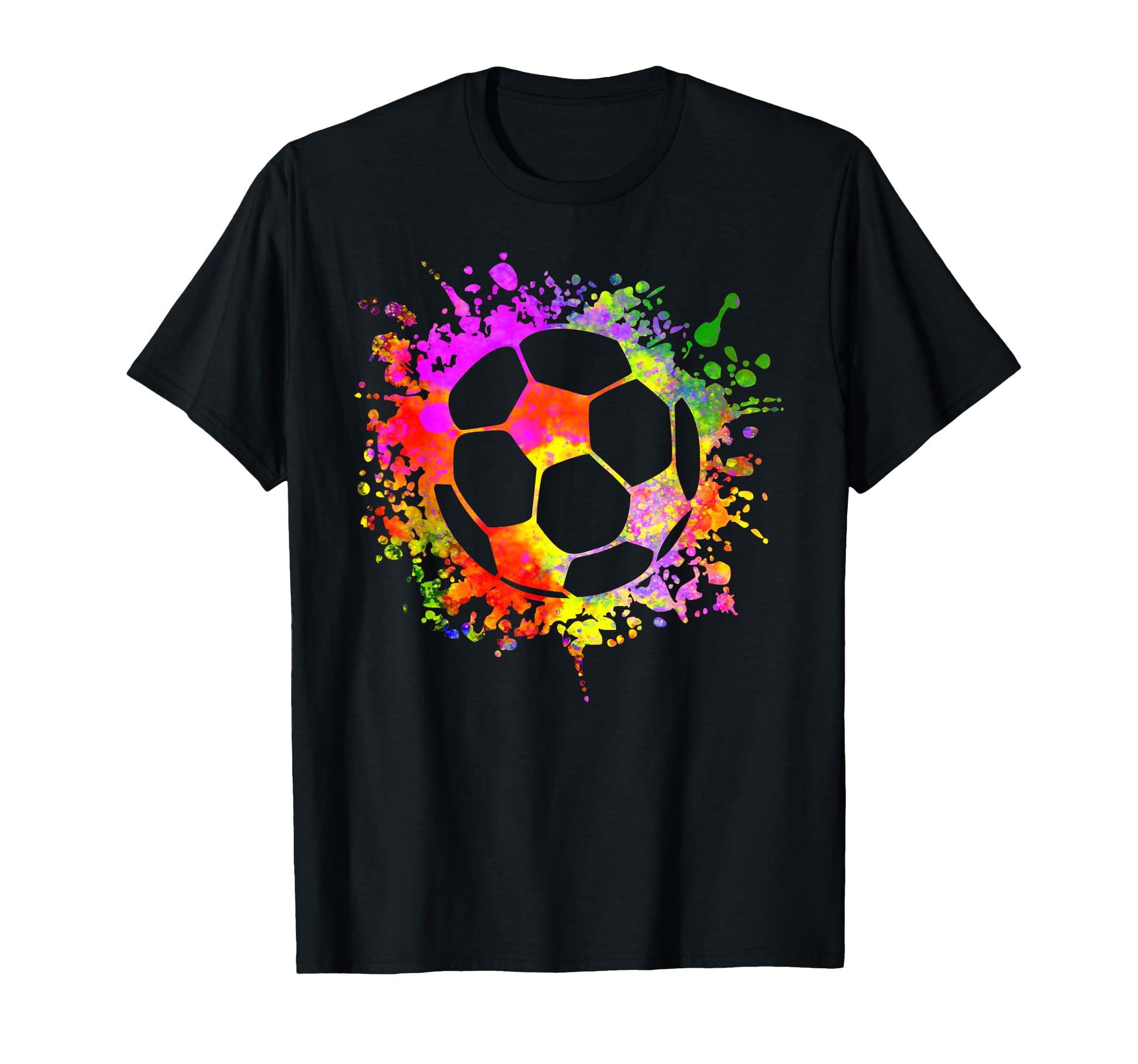 Soccer Ball Watercolor Paint T-Shirt - Casual Everyday Wear Men Women - T-Shirt, Sweatshirt, Hoodie