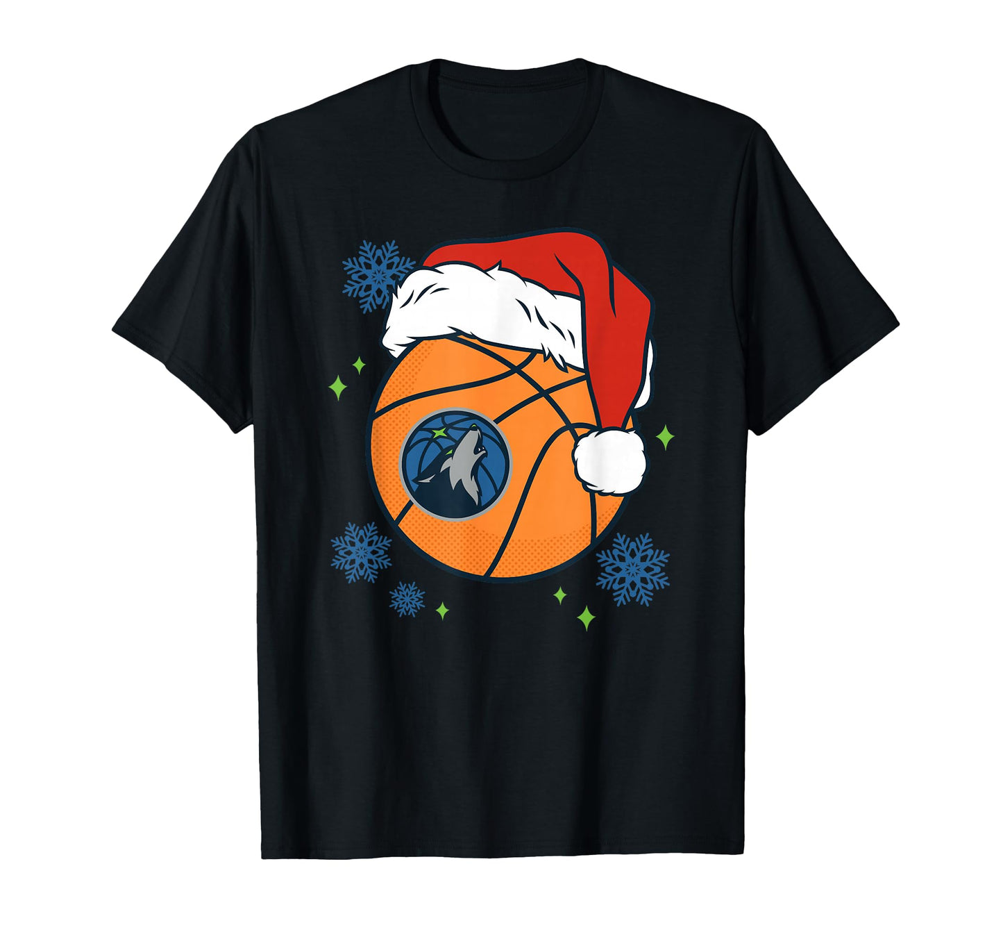 Nba Minnesota Timberwolves Santa Hat T-Shirt - Fun Novelty Design Unisex - T-Shirt, Sweatshirt, Hoodie