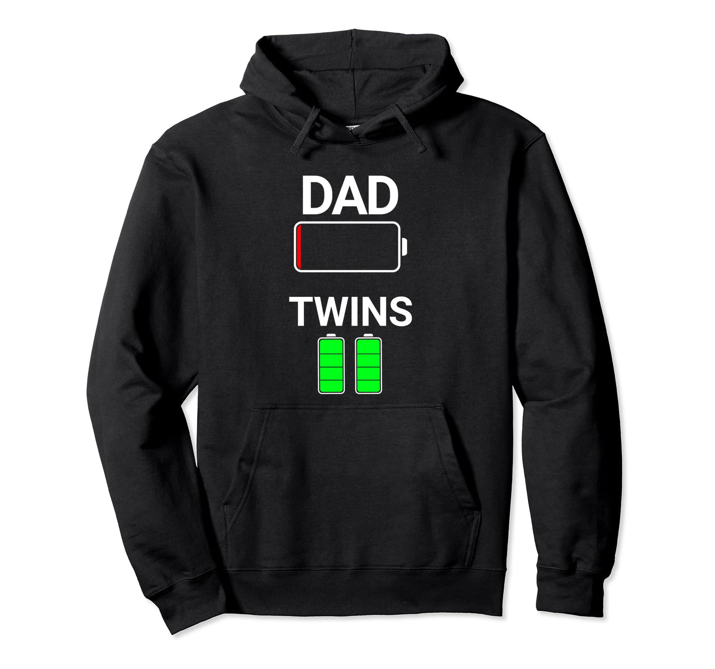 Low Battery Dad Twins Funny New Hoodie - Fun Novelty Design for Adults - T-Shirt, Sweatshirt, Hoodie