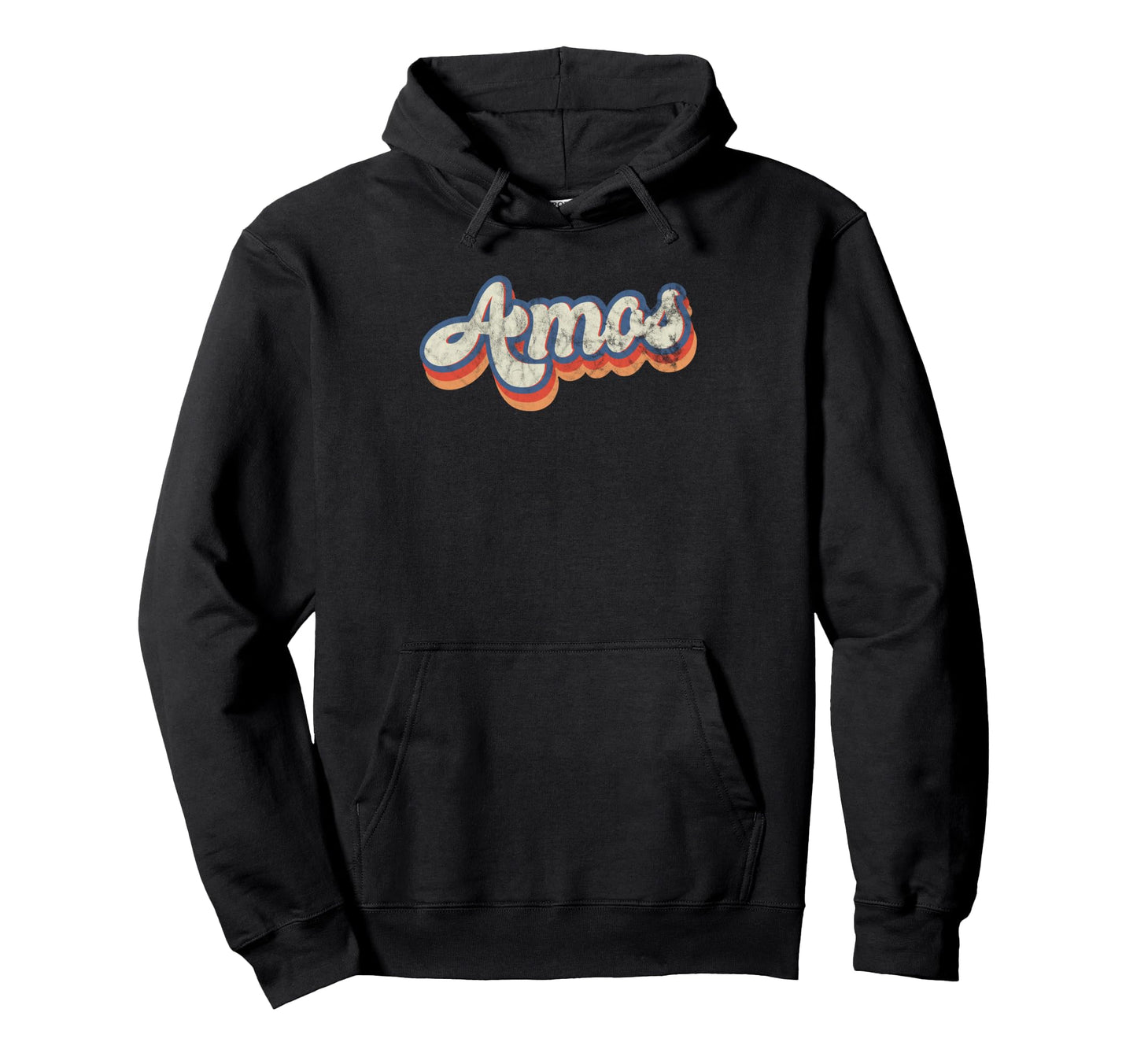 Amos Personalized Name Custom Lettering 70S Hoodie - Unique Graphic Unisex - T-Shirt, Sweatshirt, Hoodie