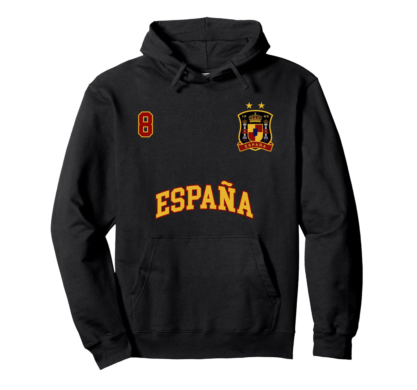 Espana Spain Team Sports Number 8 Soccer Hoodie - Graphic Print for Adults - T-Shirt, Sweatshirt, Hoodie