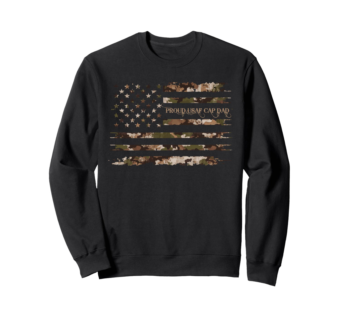 Proud Usaf Cap Dad Military Sweatshirt - Casual Everyday Wear Men Women - T-Shirt, Sweatshirt, Hoodie