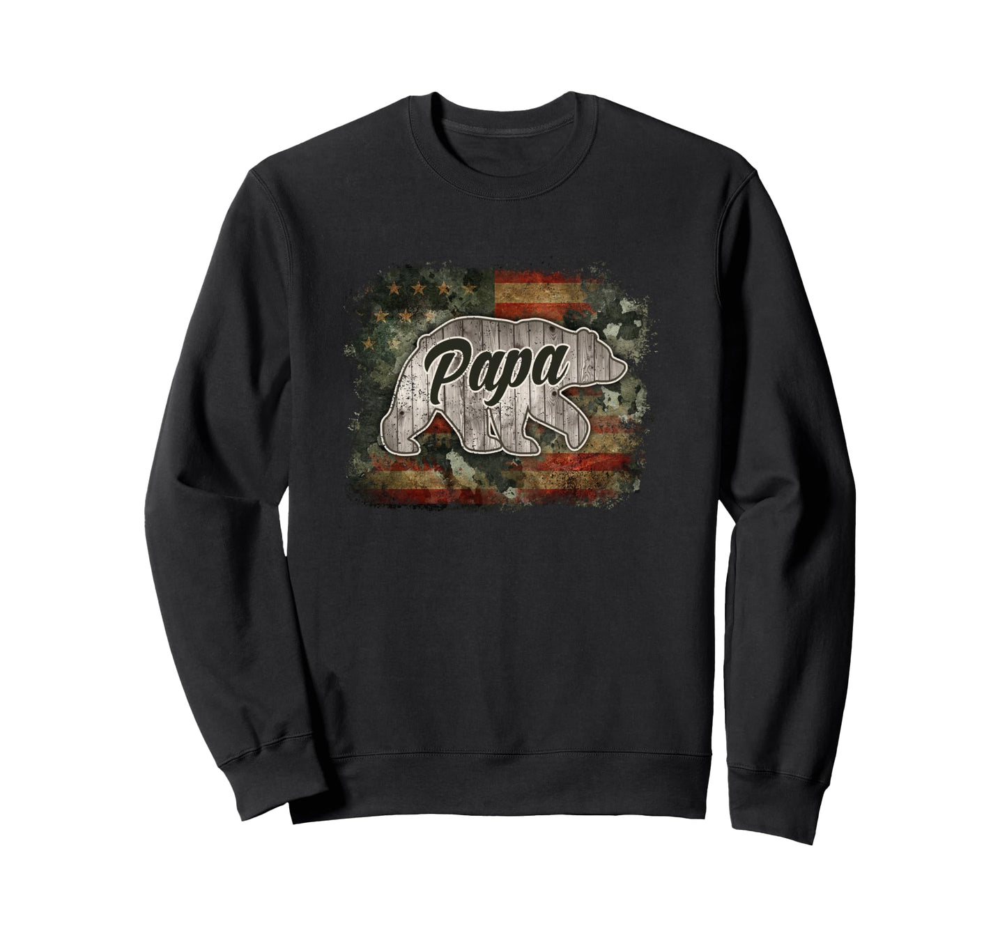 Papa Patriotic Bear American Flag Sweatshirt - Trendy Graphic for Adults - T-Shirt, Sweatshirt, Hoodie