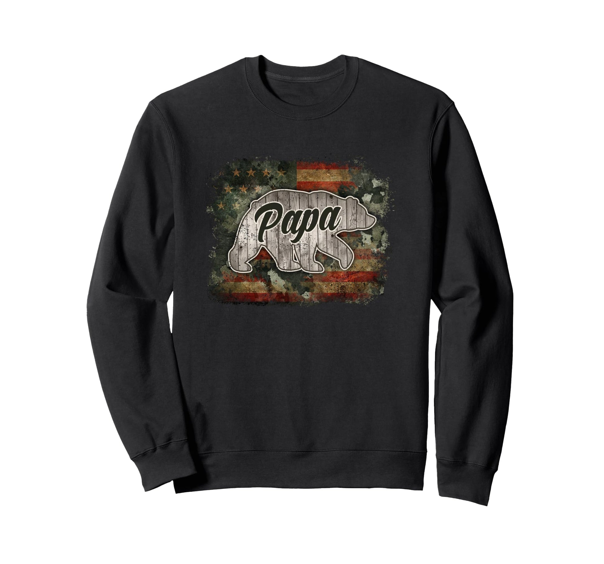 Papa Patriotic Bear American Flag Sweatshirt - Trendy Graphic for Adults - T-Shirt, Sweatshirt, Hoodie