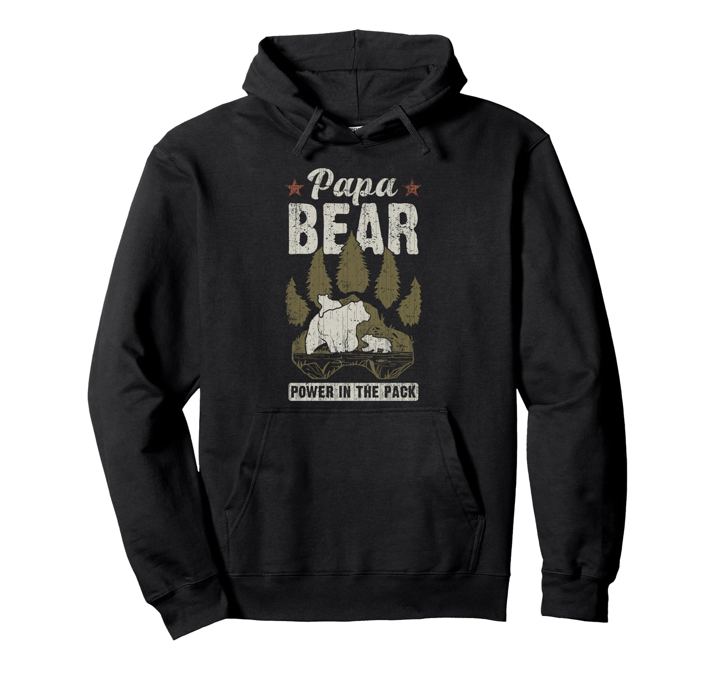Papa Bear 2 Cubs 2 Children Dad Hoodie - Minimalist Print for Adults - T-Shirt, Sweatshirt, Hoodie
