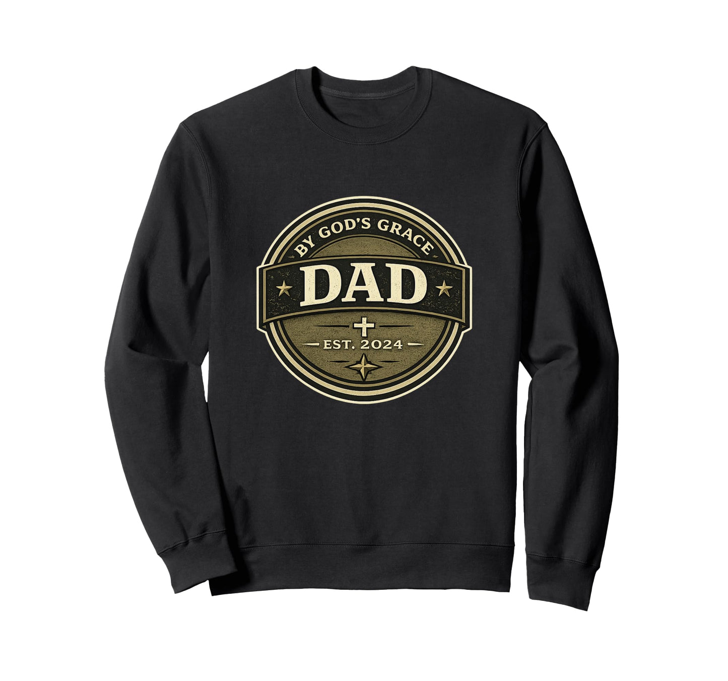 Gods Grace Dad Est 2024 Sweatshirt - Aesthetic Graphic for Adults - T-Shirt, Sweatshirt, Hoodie