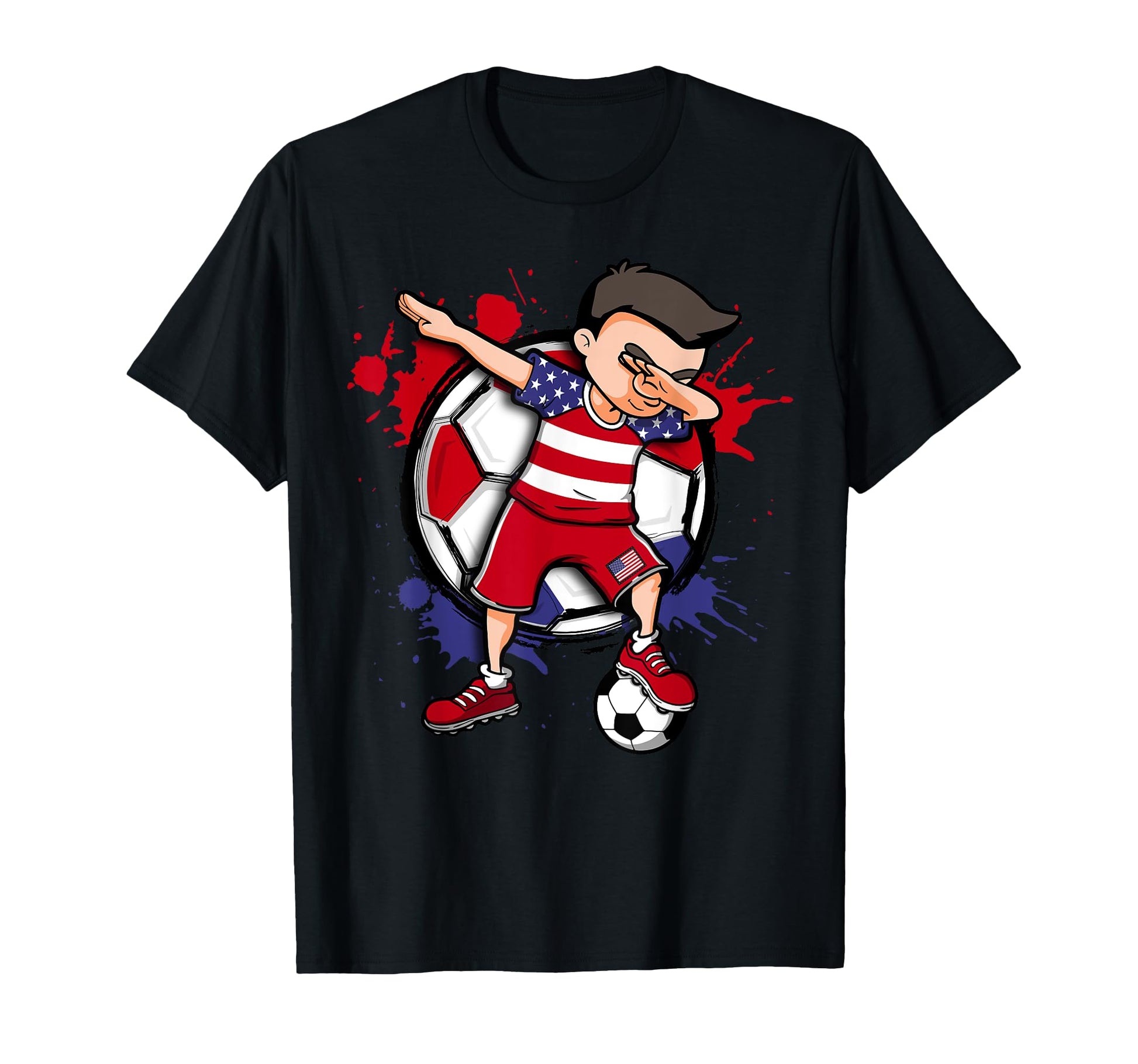 Dabbing Soccer America Soccer Lovers T-Shirt - Custom Art Print Men Women - T-Shirt, Sweatshirt, Hoodie