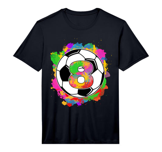 8Th Birthday Soccer Ball 8 Years Old T-Shirt - Minimalist Print Men Women - T-Shirt, Sweatshirt, Hoodie