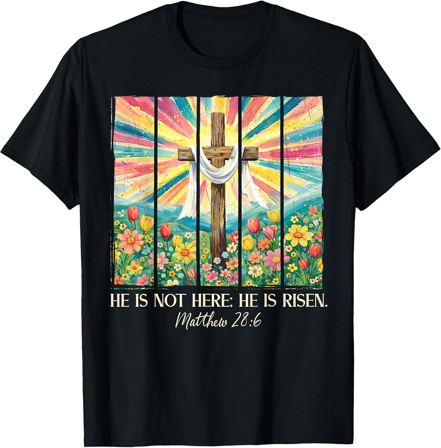 Floral He Is Not Here He Is Risen Unisex T-shirt, Sweatshirt, Hoodie, Long Sleeve Tee - T-Shirt, Sweatshirt, Hoodie