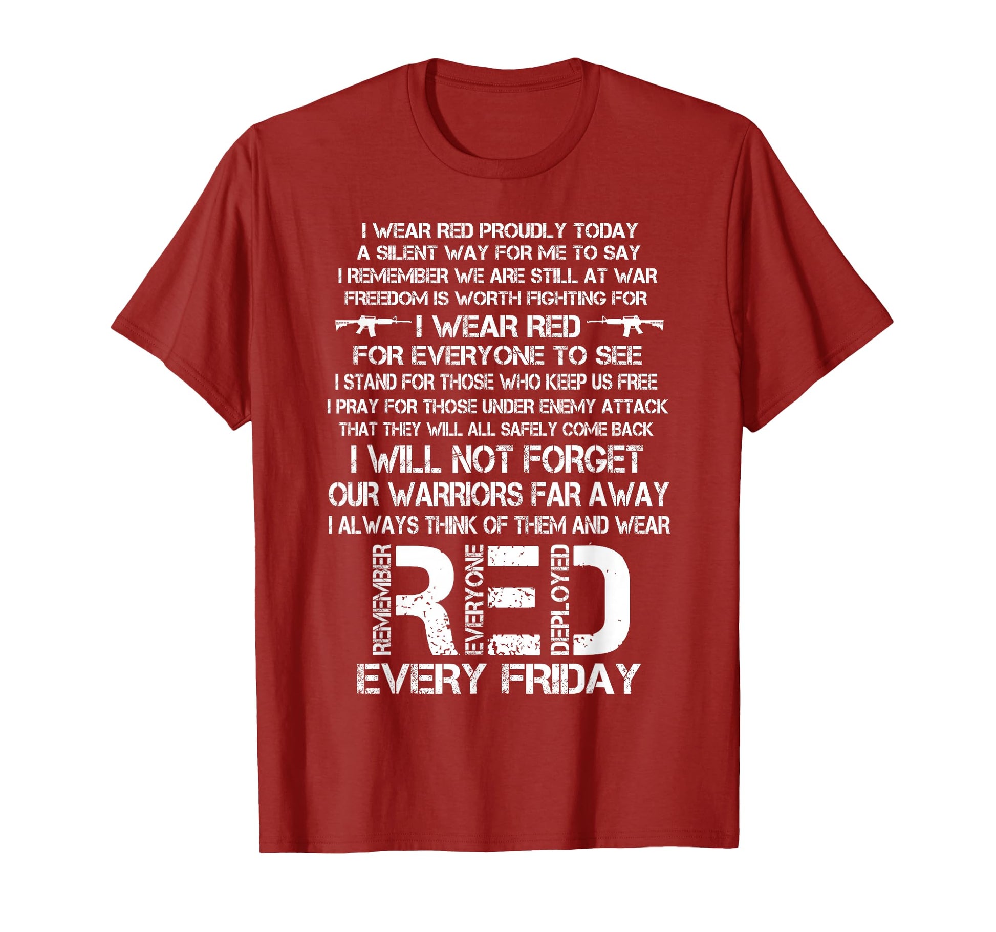 Red Friday Remember Deployed Military T-Shirt - Graphic Print Men Women - T-Shirt, Sweatshirt, Hoodie