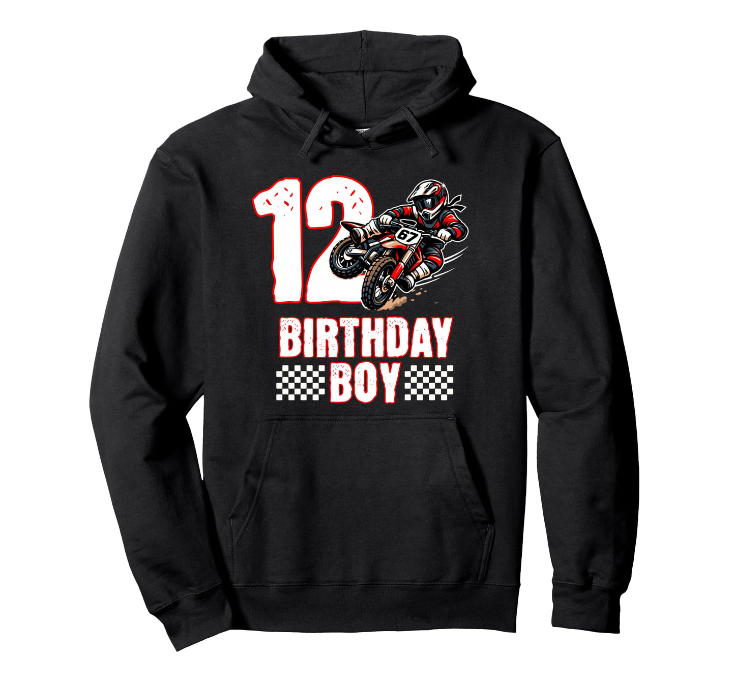 Motocross Birthday Dirt Bike 12Th Hoodie - Minimalist Print Unisex - T-Shirt, Sweatshirt, Hoodie
