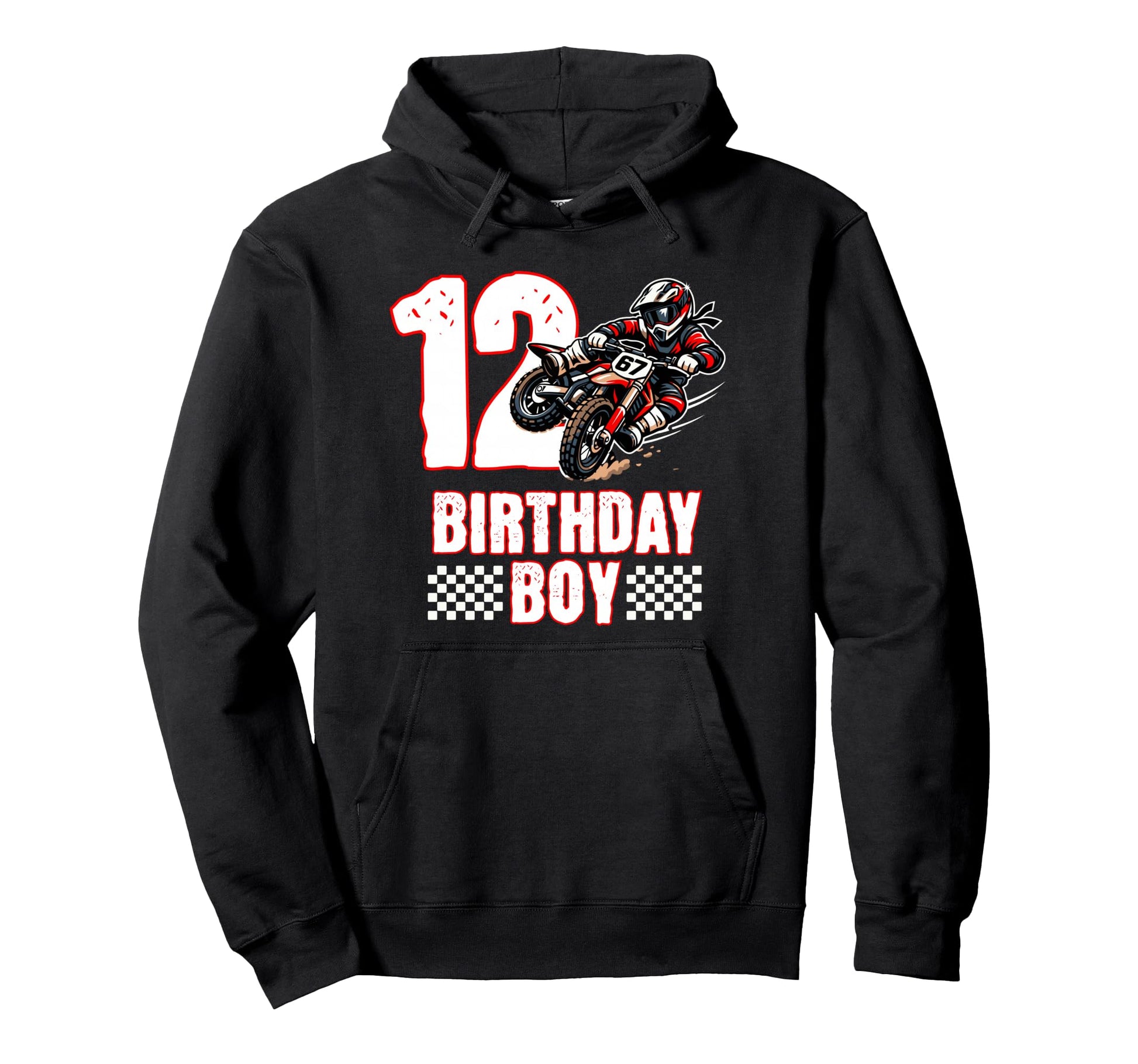 Motocross Birthday Dirt Bike 12Th Hoodie - Minimalist Print Unisex - T-Shirt, Sweatshirt, Hoodie