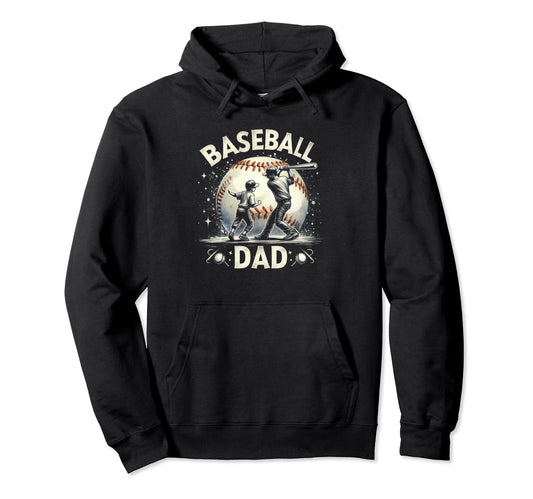 Baseball Dad Fathers Day Hoodie - Aesthetic Graphic for Adults - T-Shirt, Sweatshirt, Hoodie