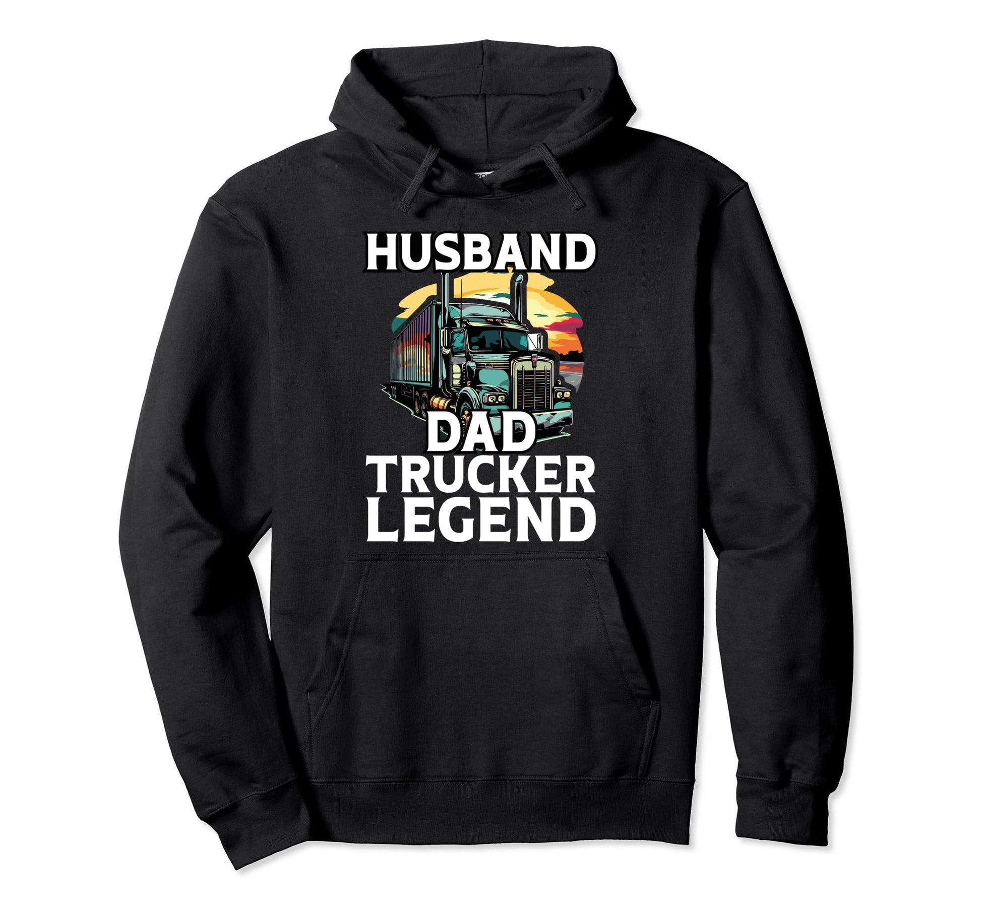 Fathers Day Trucker Dad Truck Hoodie - Fun Novelty Design for Adults - T-Shirt, Sweatshirt, Hoodie