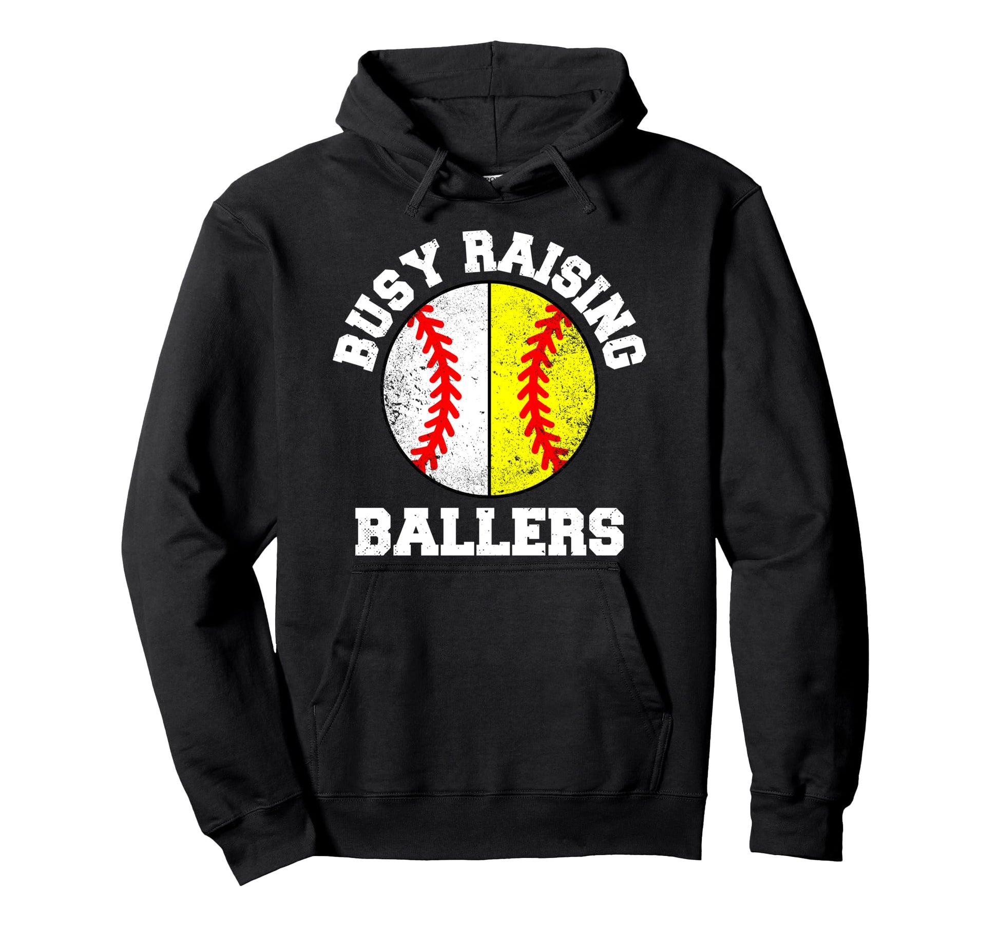 Busy Raising Ballers Funny Baseball Hoodie - Minimalist Print Unisex - T-Shirt, Sweatshirt, Hoodie
