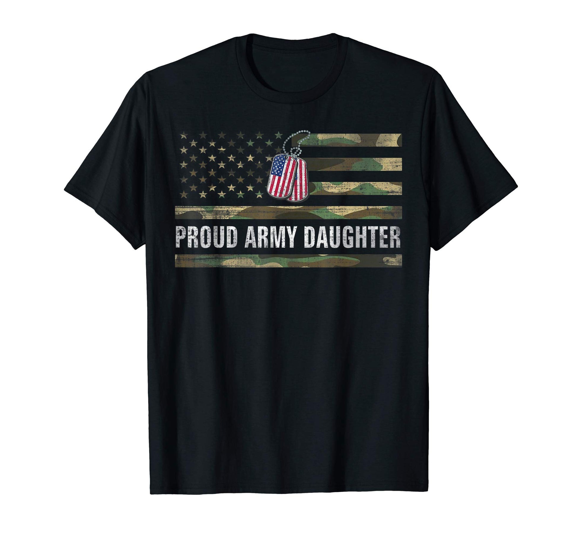 American Flag Proud Army Daughter T-Shirt - Fun Novelty Design Unisex - T-Shirt, Sweatshirt, Hoodie
