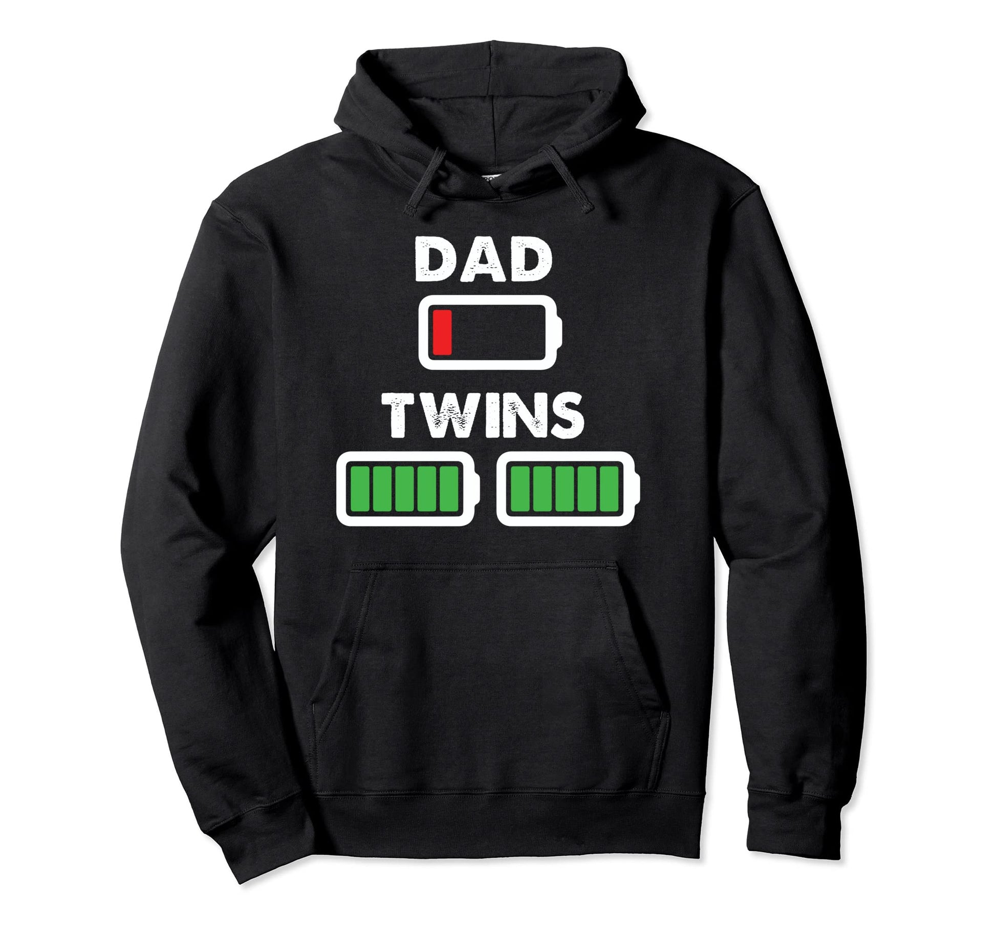 Dad Twins Battery Running Low But Not Hoodie - Novelty Apparel for Adults - T-Shirt, Sweatshirt, Hoodie