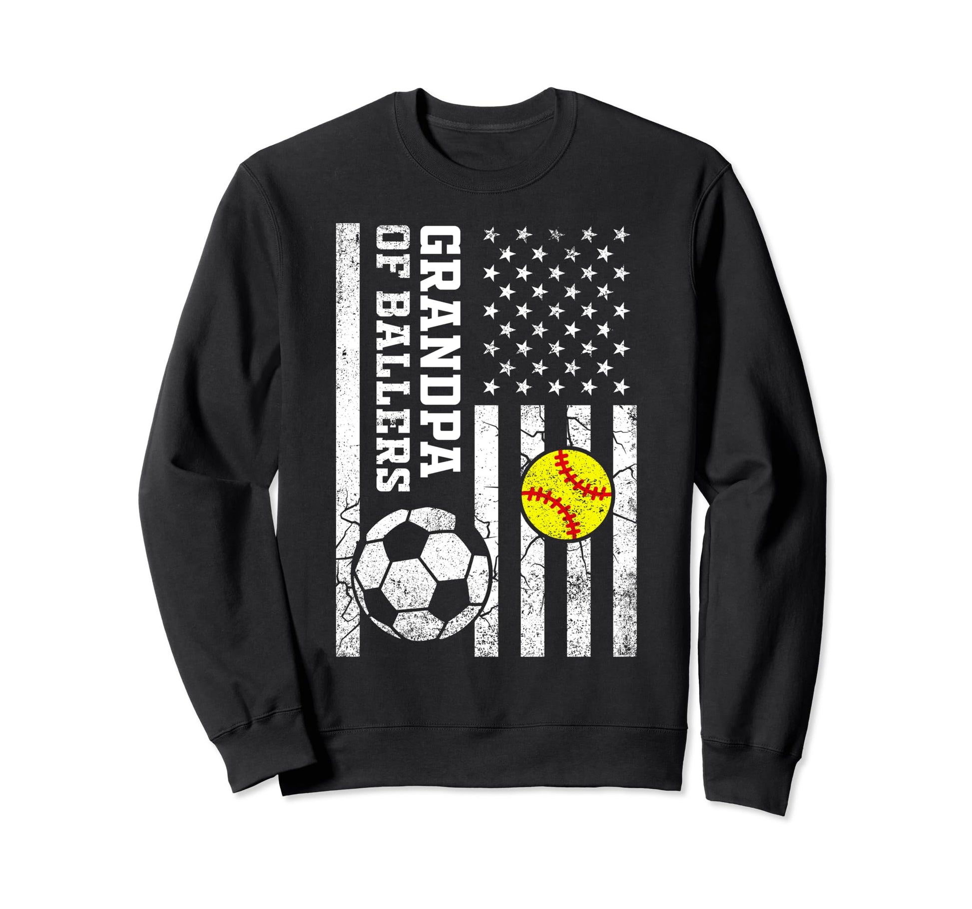 Grandpa Ballers Baseball Soccer Sweatshirt - Graphic Print for Adults - T-Shirt, Sweatshirt, Hoodie