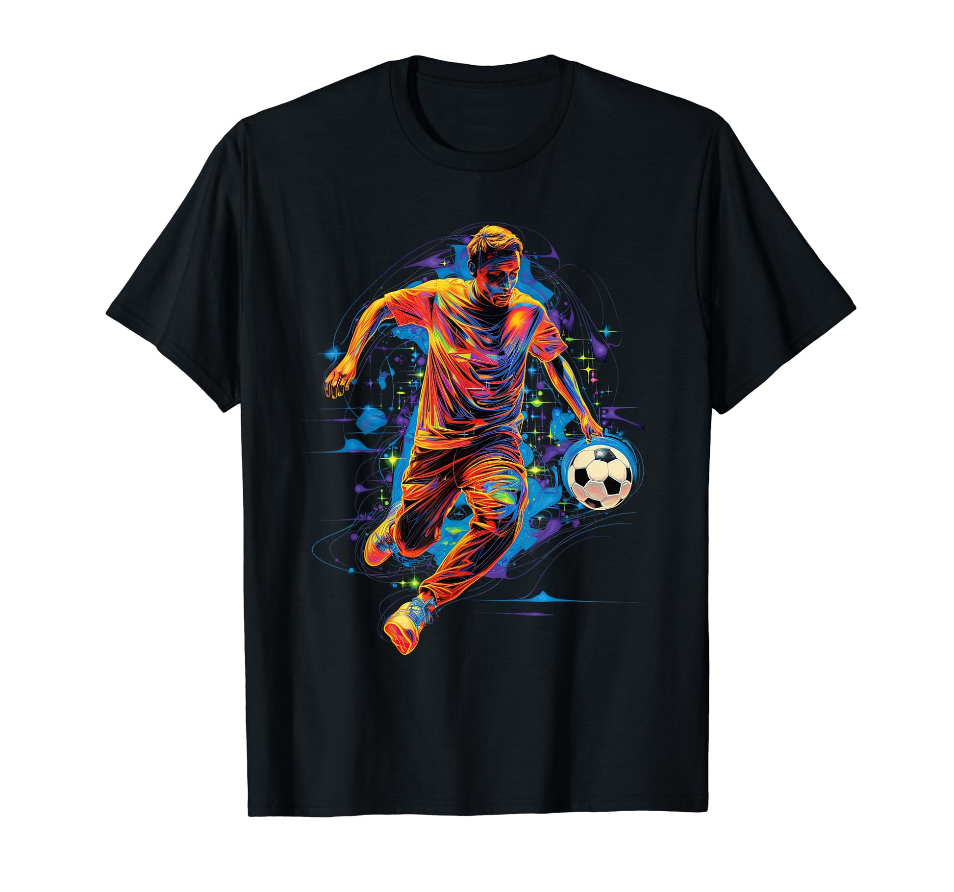 Electric Soccer Player Futbol Fan T-Shirt - Unique Graphic for Adults - T-Shirt, Sweatshirt, Hoodie