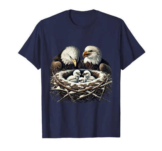 Bald Eagle Mom Dad Three Eaglet T-Shirt - Casual Everyday Wear for Adults - T-Shirt, Sweatshirt, Hoodie