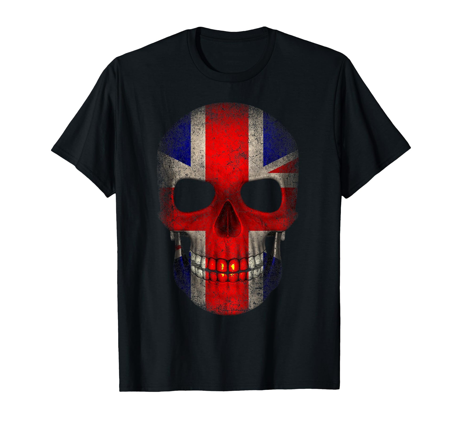 Uk British Flag England Skull Football T-Shirt - Trendy Graphic for Adults - T-Shirt, Sweatshirt, Hoodie