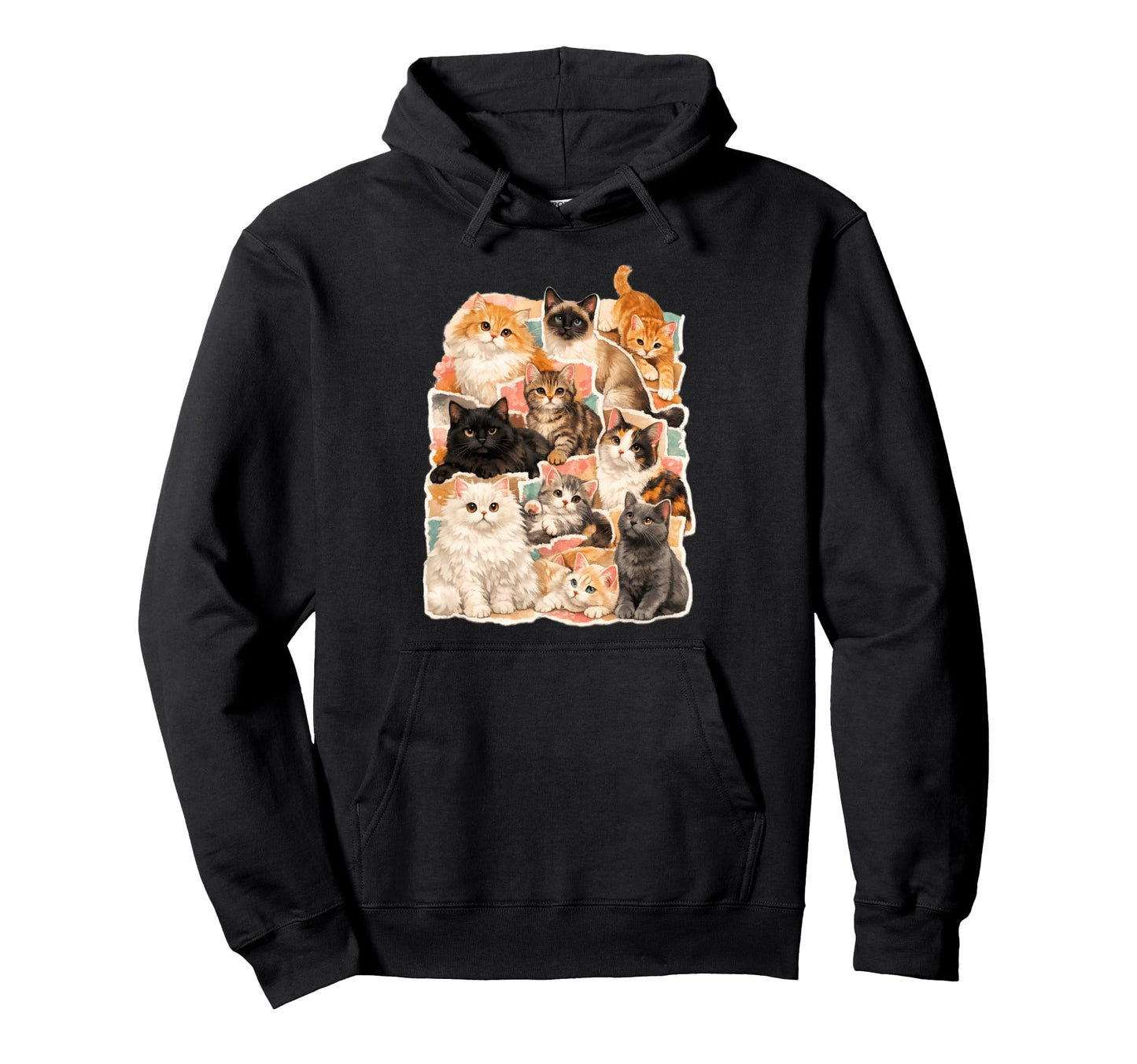 Cat Lover Cats Collage Feline Mom Dad Hoodie - Unique Graphic Men Women - T-Shirt, Sweatshirt, Hoodie