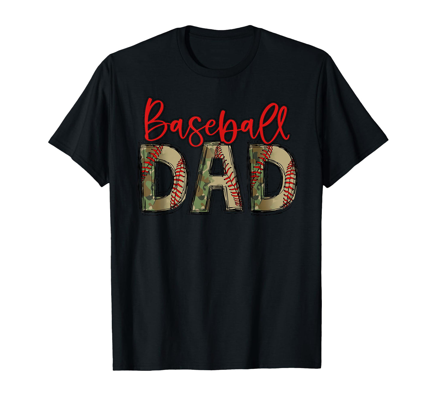 Baseball Dad Camouflage Camo Flag T-Shirt - Minimalist Print Unisex - T-Shirt, Sweatshirt, Hoodie