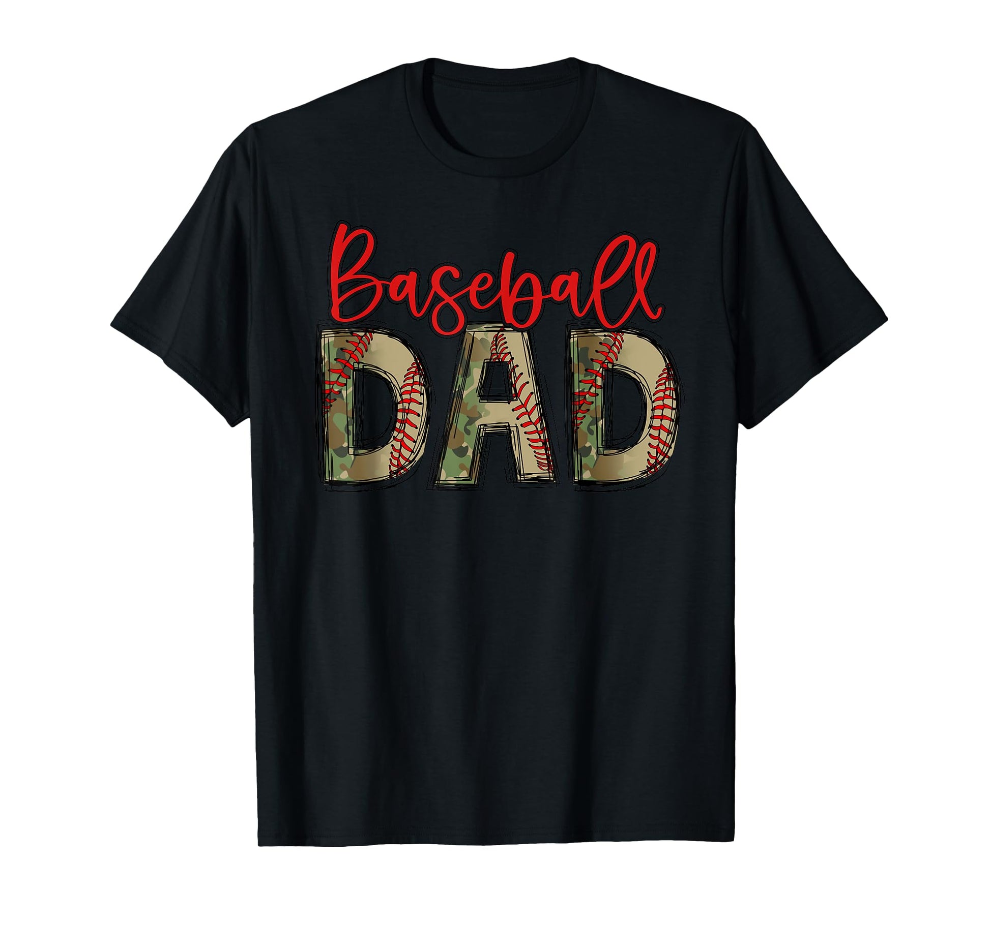 Baseball Dad Camouflage Camo Flag T-Shirt - Minimalist Print Unisex - T-Shirt, Sweatshirt, Hoodie